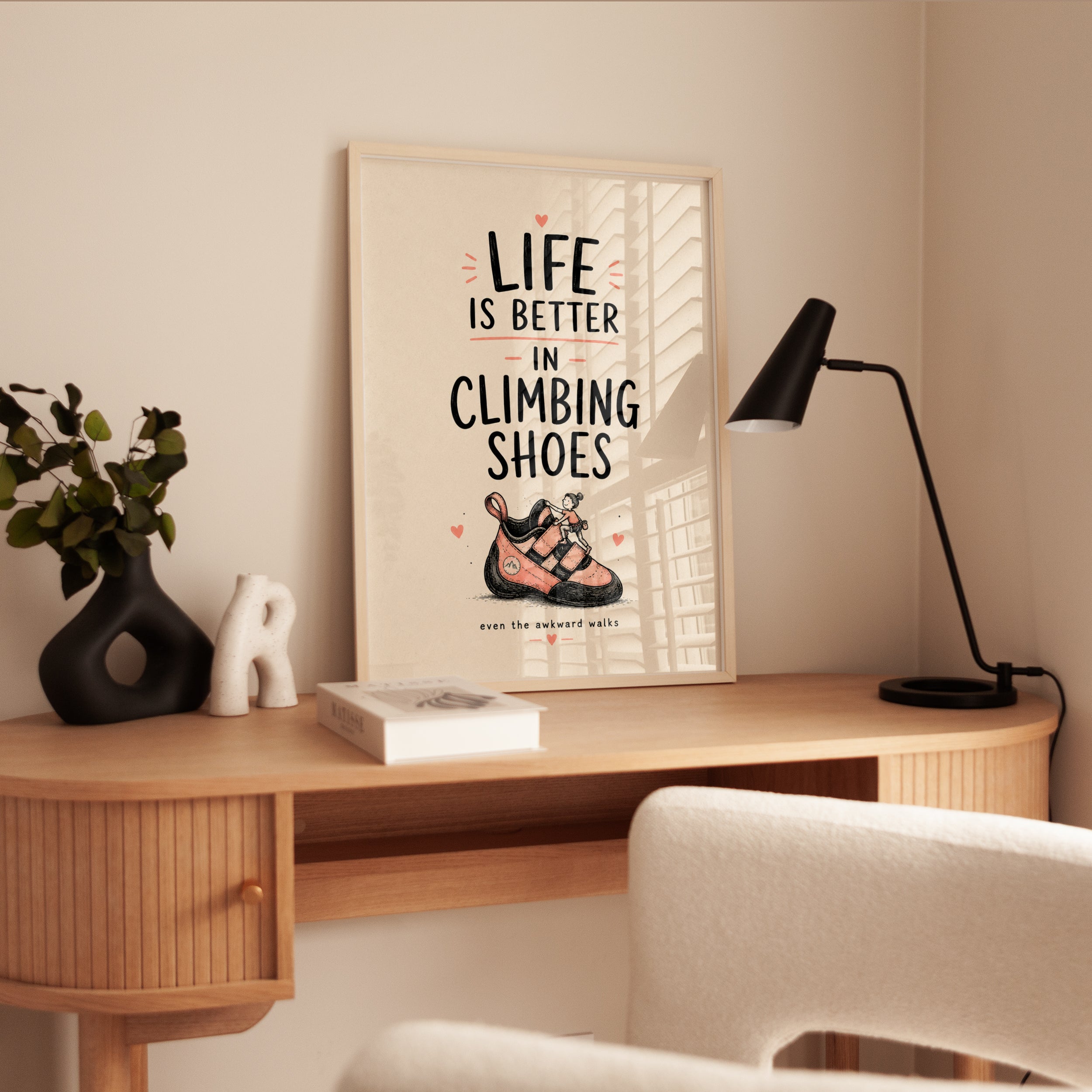 Rock Climbing Wall Art – Motivational Quote Print - interior