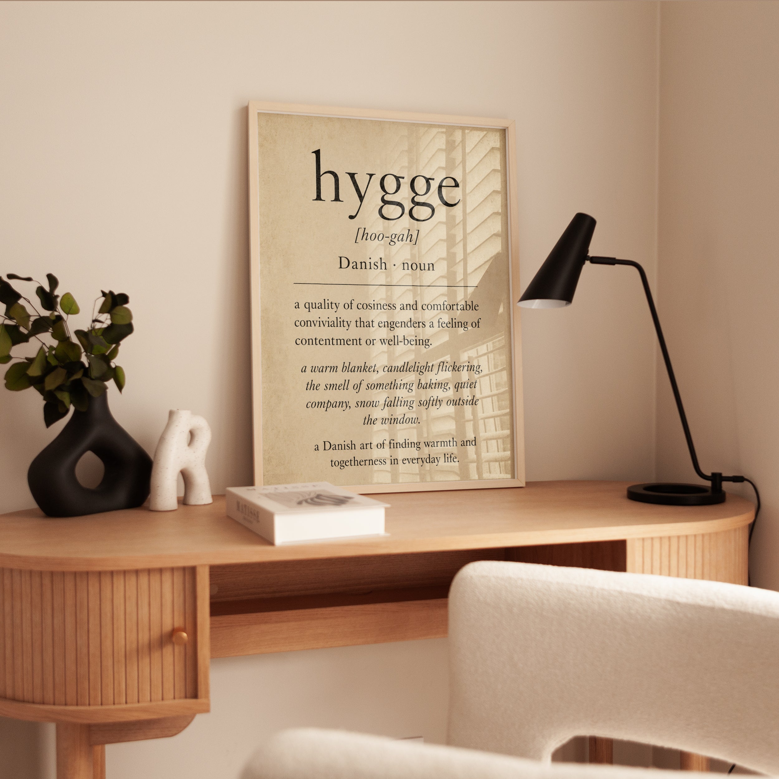 Hygge Definition Print – Danish Word Wall Art - interior