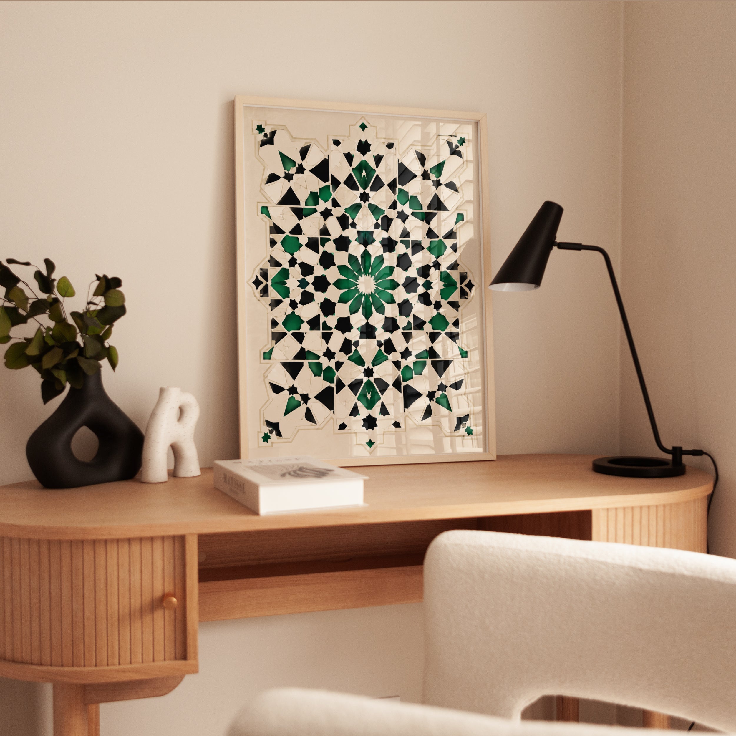 Islamic Geometric Wall Art – Moroccan Tile Print - interior