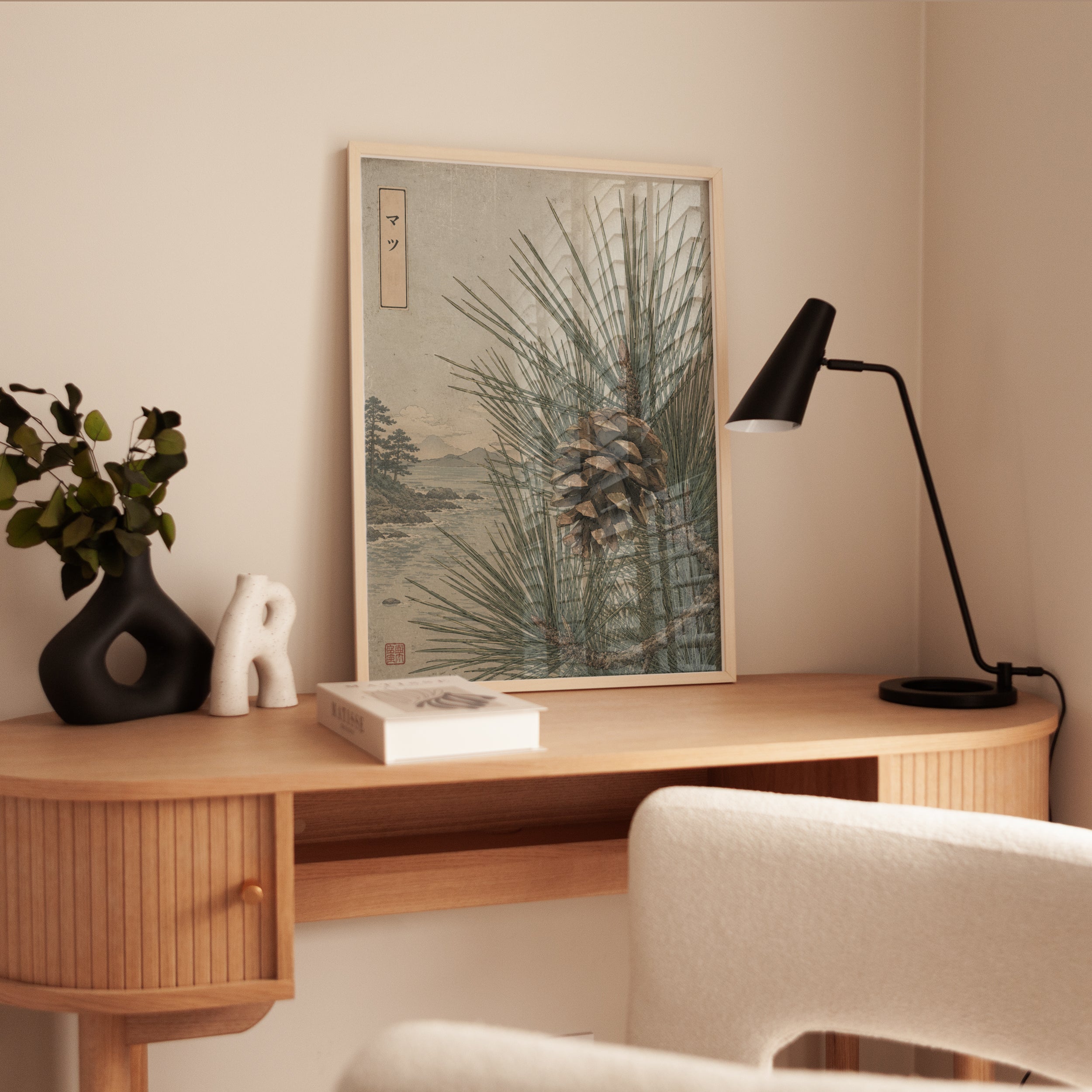 Japanese Pine Cone Print — Vintage Botanical Illustration - interior