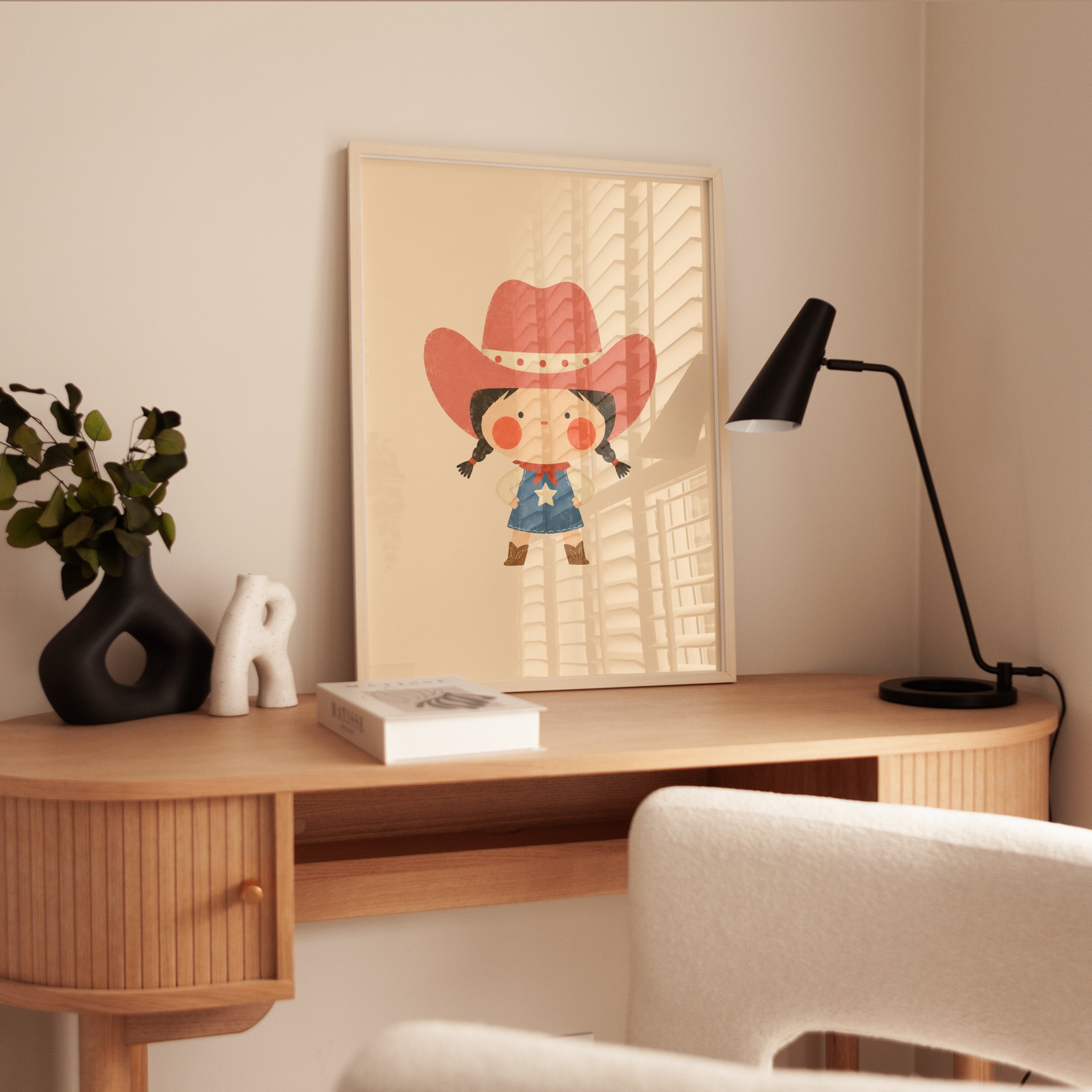 Cowgirl Nursery Art – Western Kids Room Print - interior