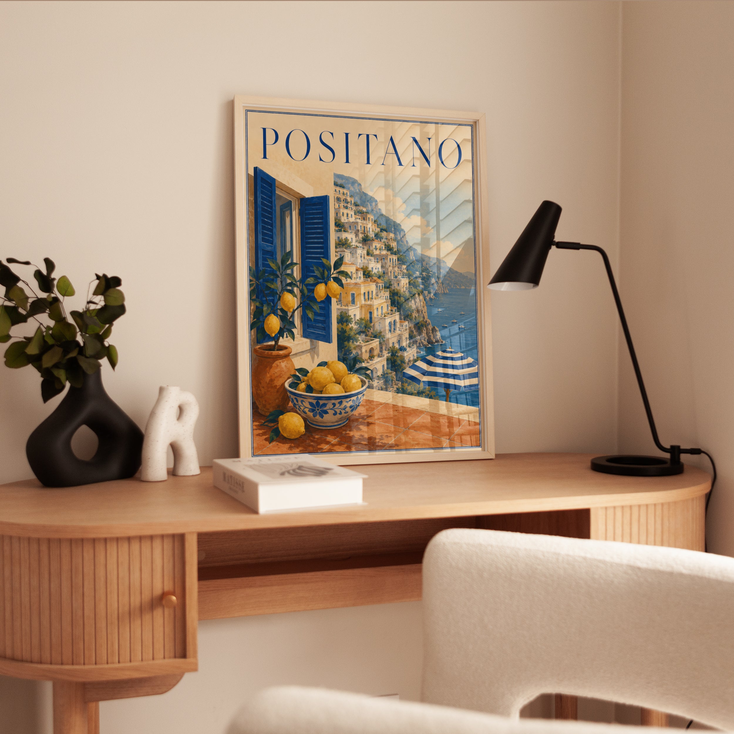 Positano Travel Poster – Vintage Italian Coast - interior