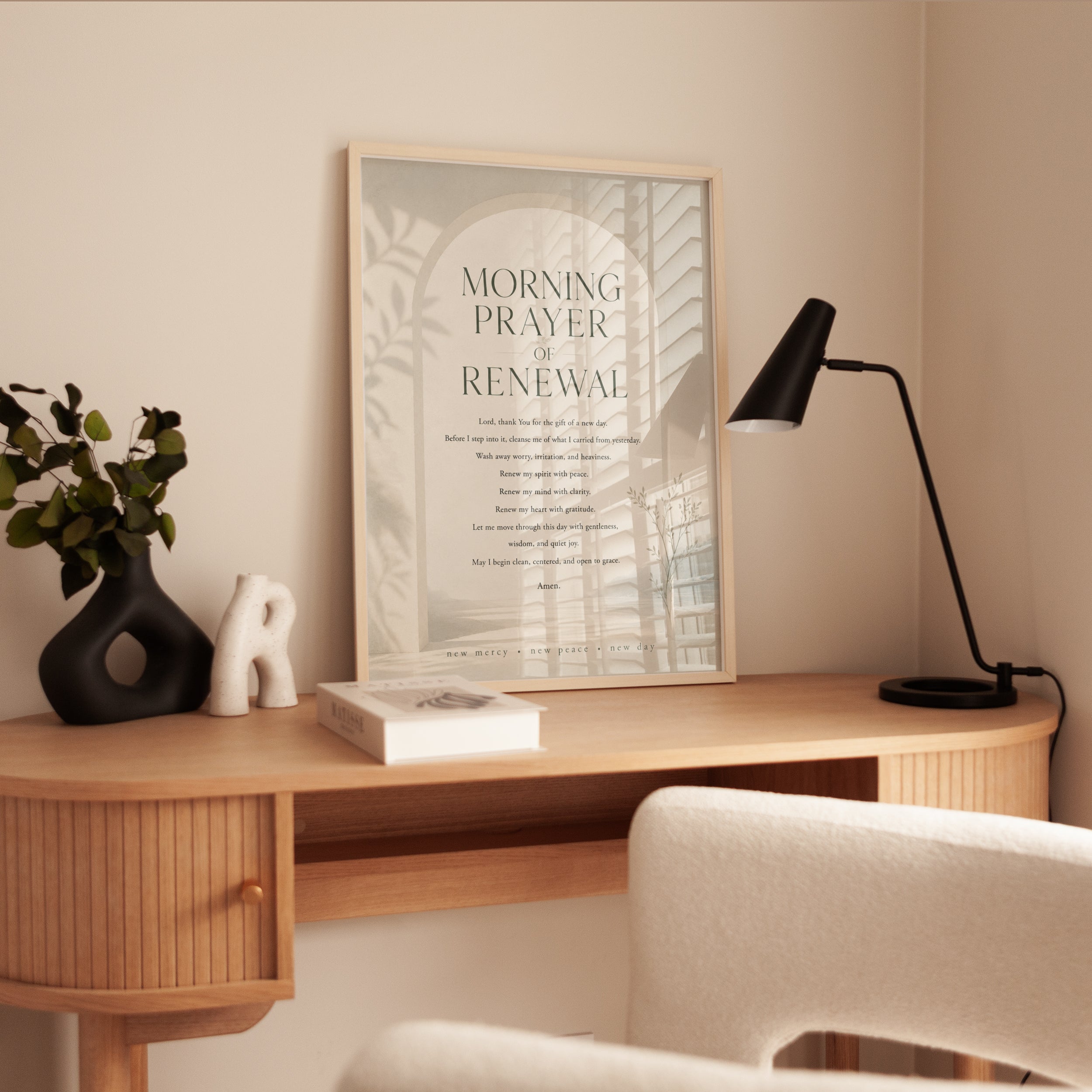 Morning Prayer Wall Art – Spiritual Bedroom Decor - interior