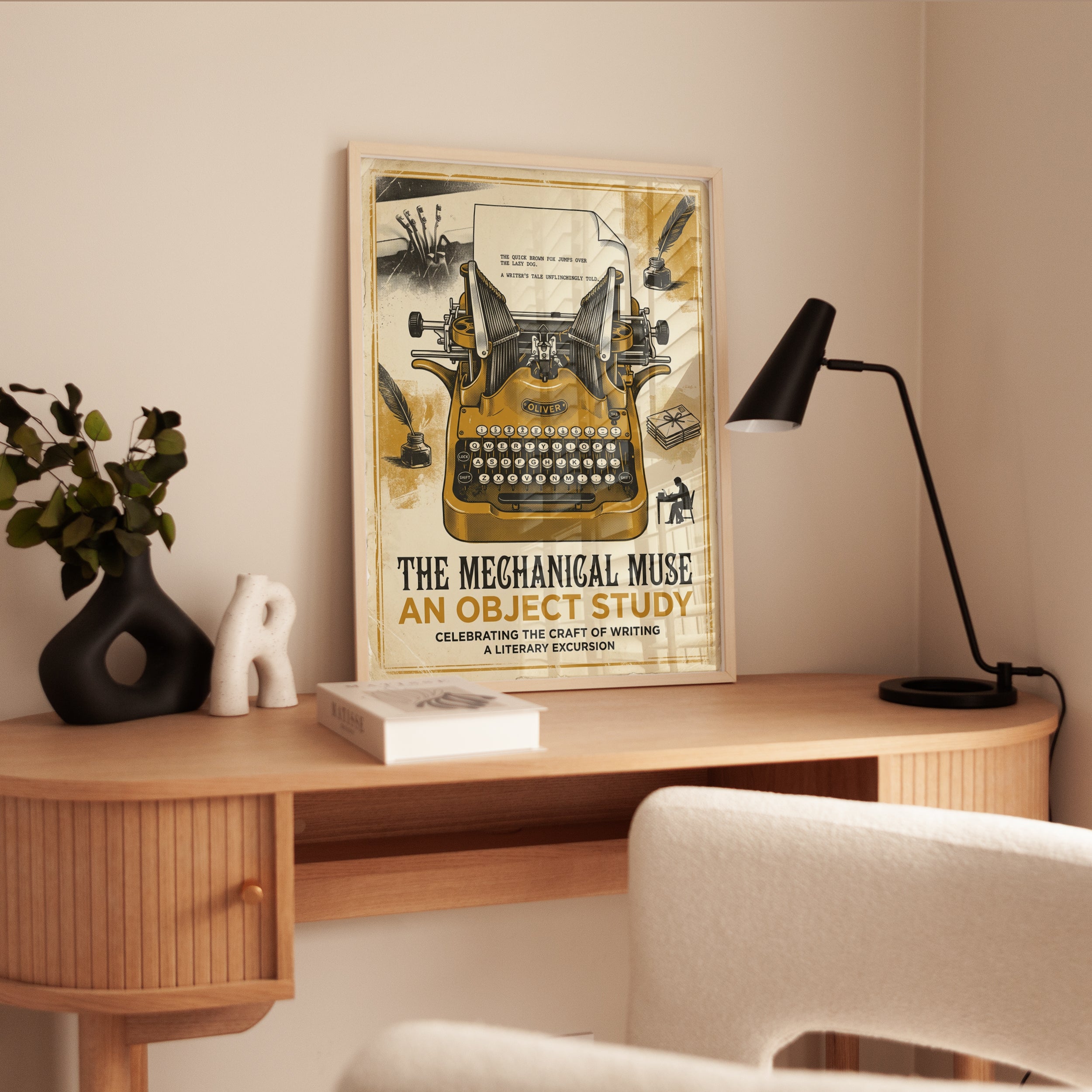 Vintage Typewriter Poster: Retro Literary Art Print - interior