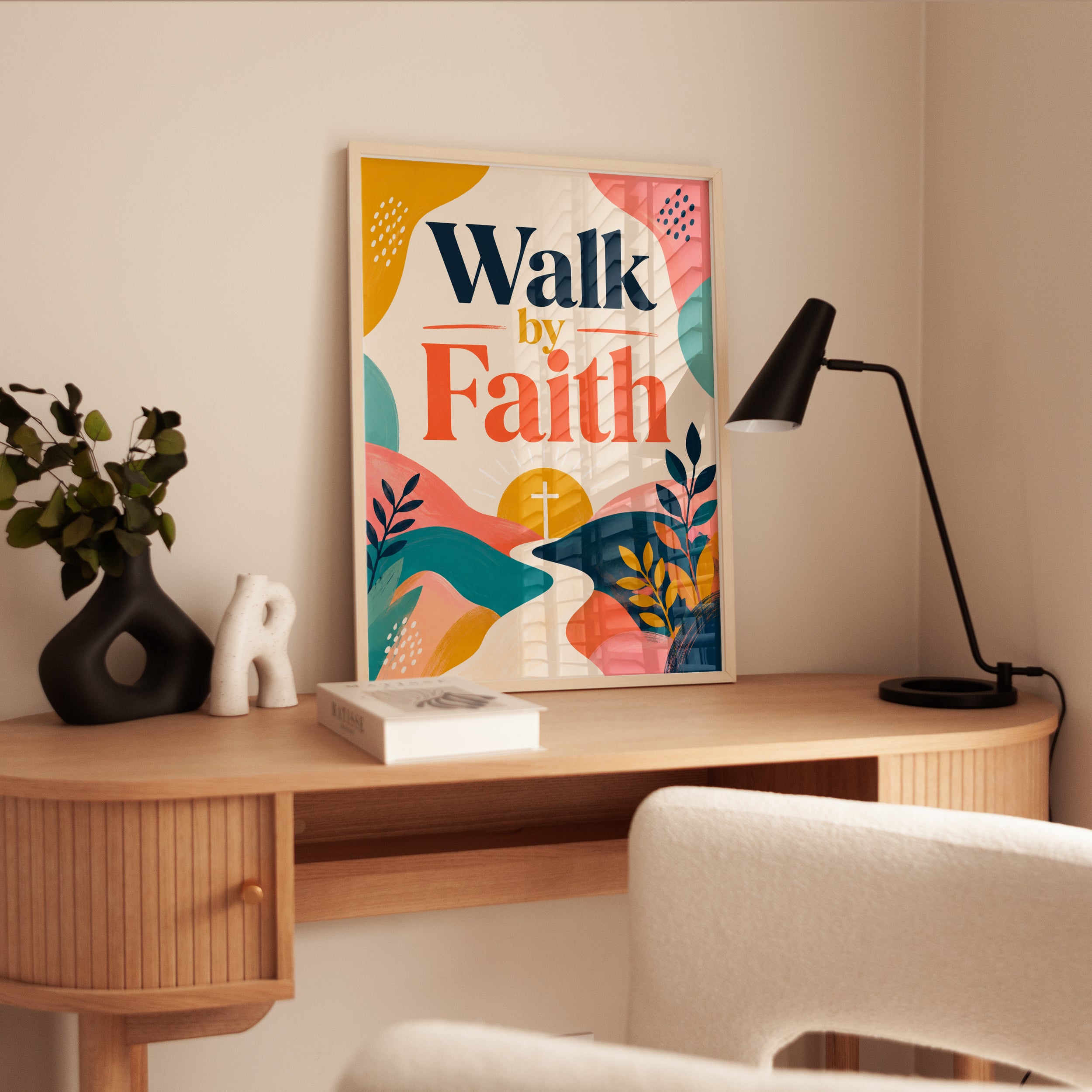 Walk by Faith Print – Christian Wall Art - interior