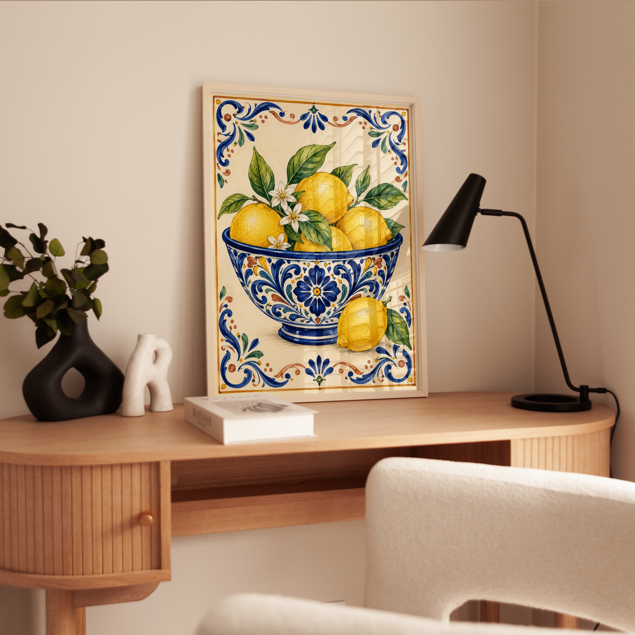 Lemon Kitchen Wall Art – Italian Tile Print - interior