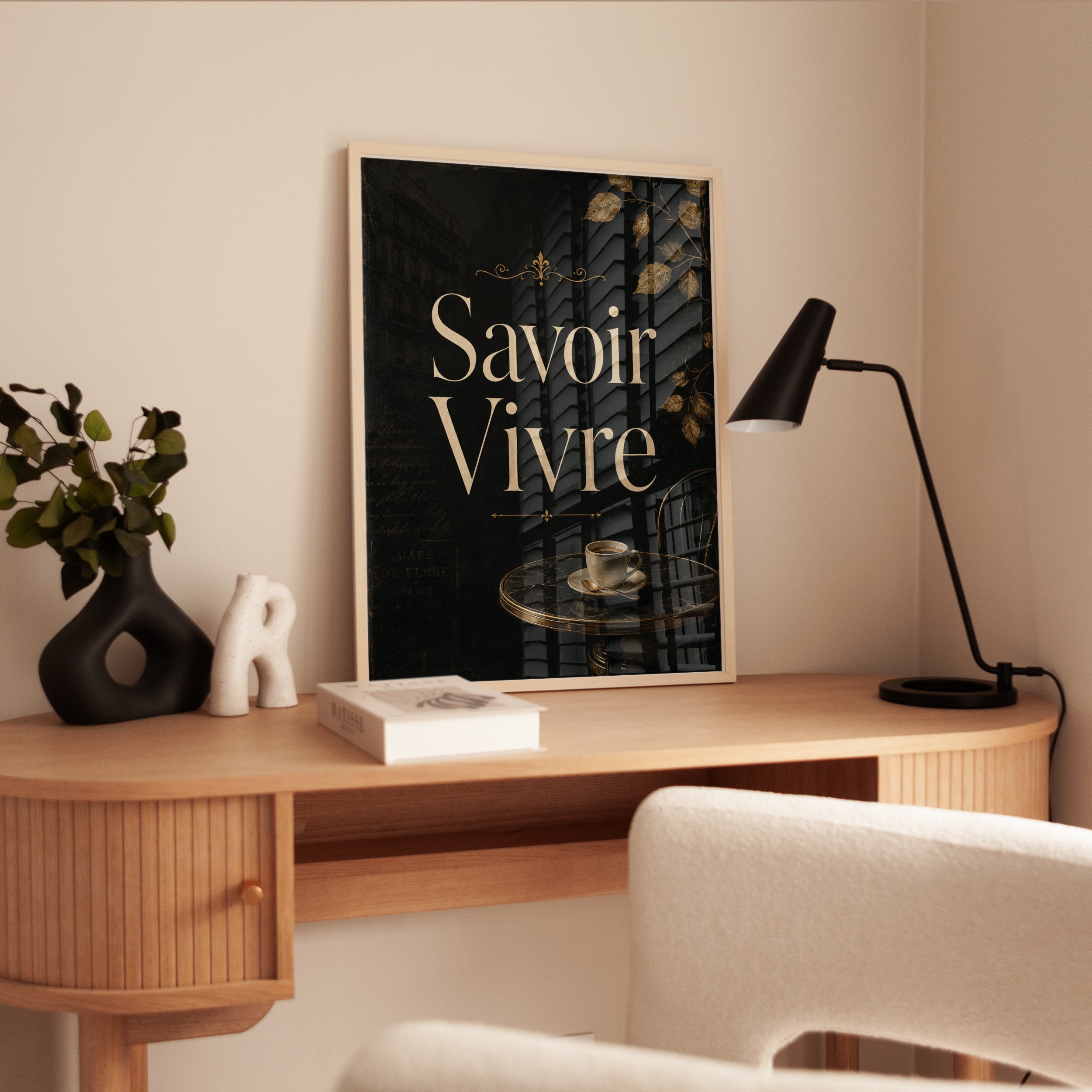 French Cafe Wall Art – Savoir Vivre Print - interior