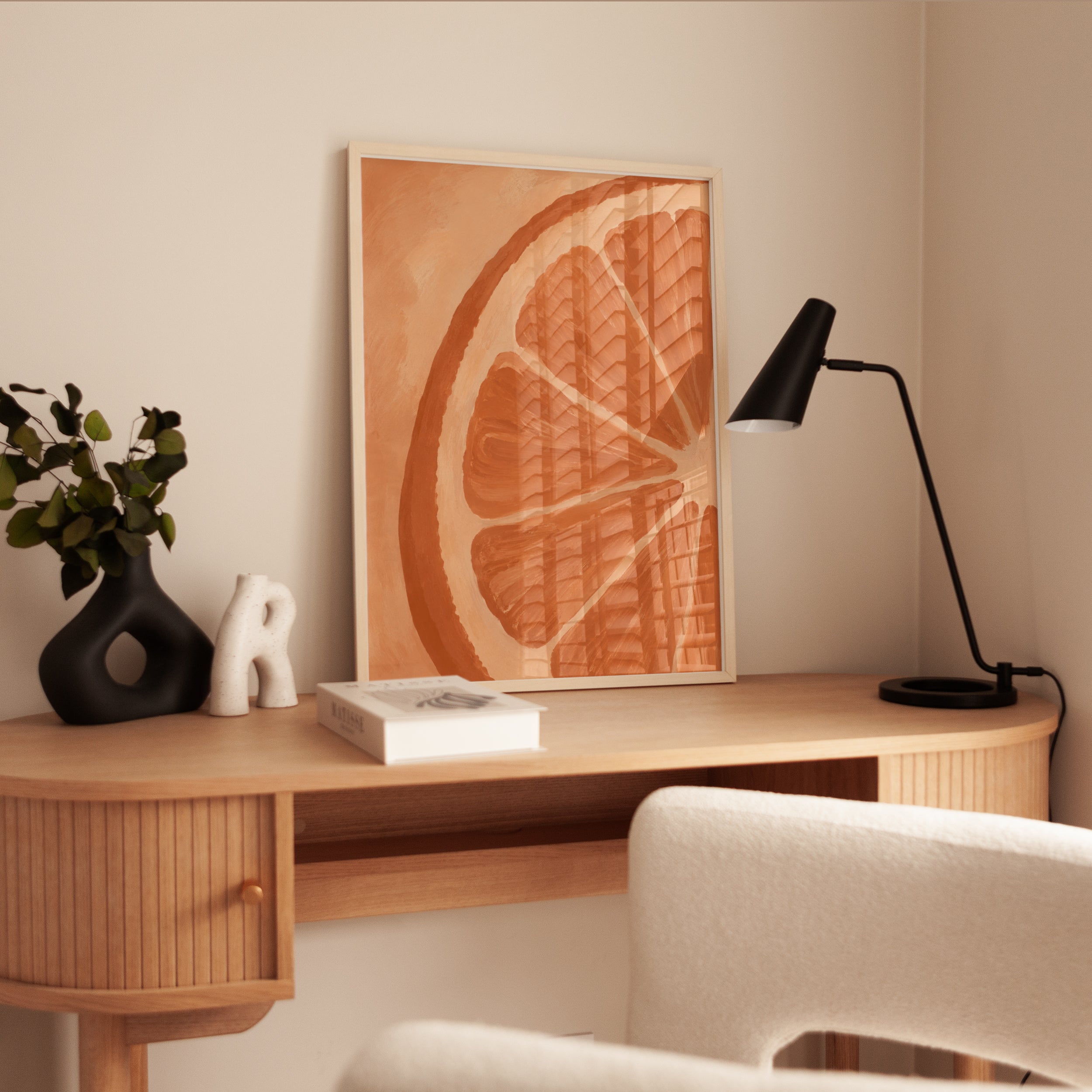 Orange Slice Wall Art – Citrus Print - interior
