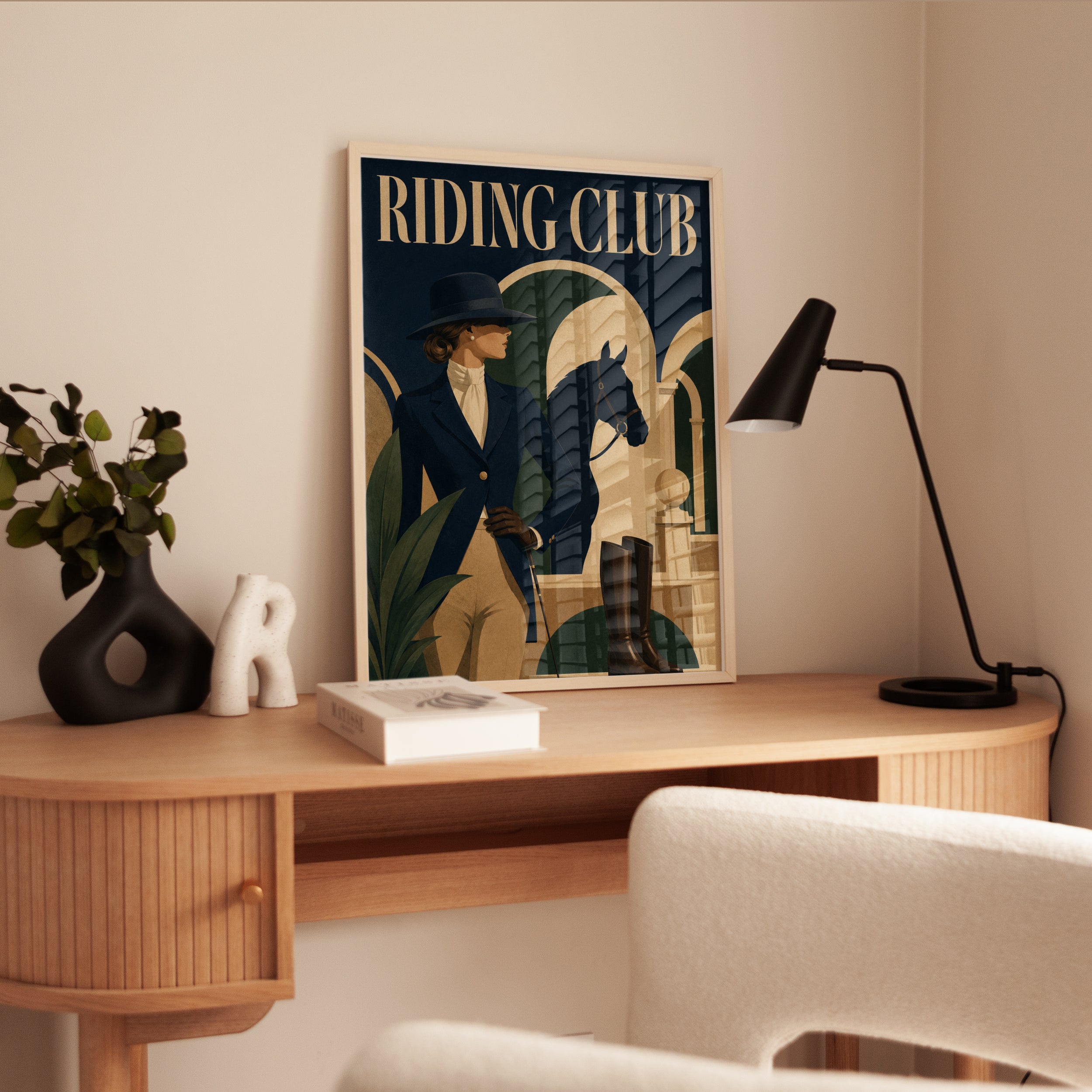 Equestrian Riding Club Print — Vintage Art Deco Poster - interior