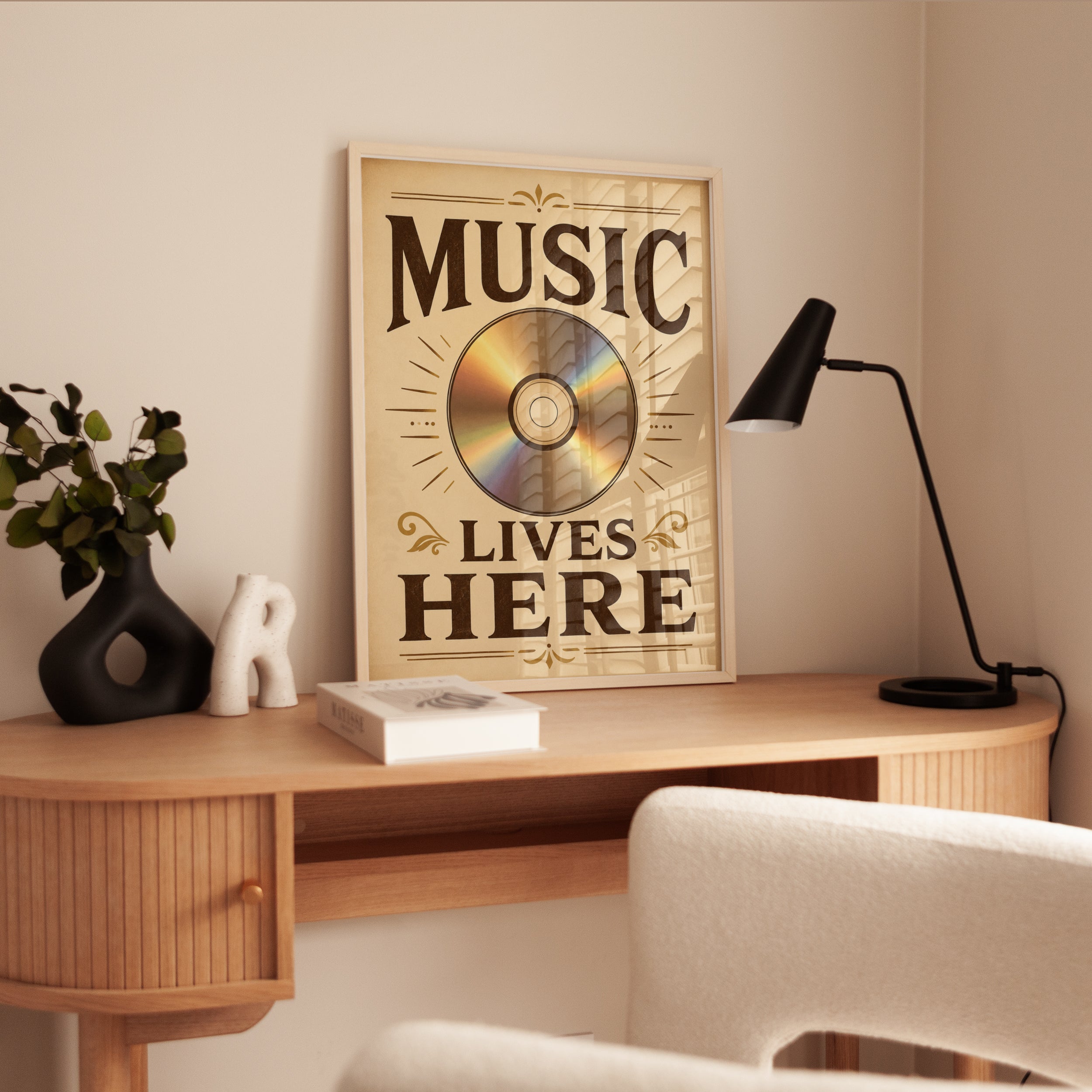 Vintage Typography Music Print - interior