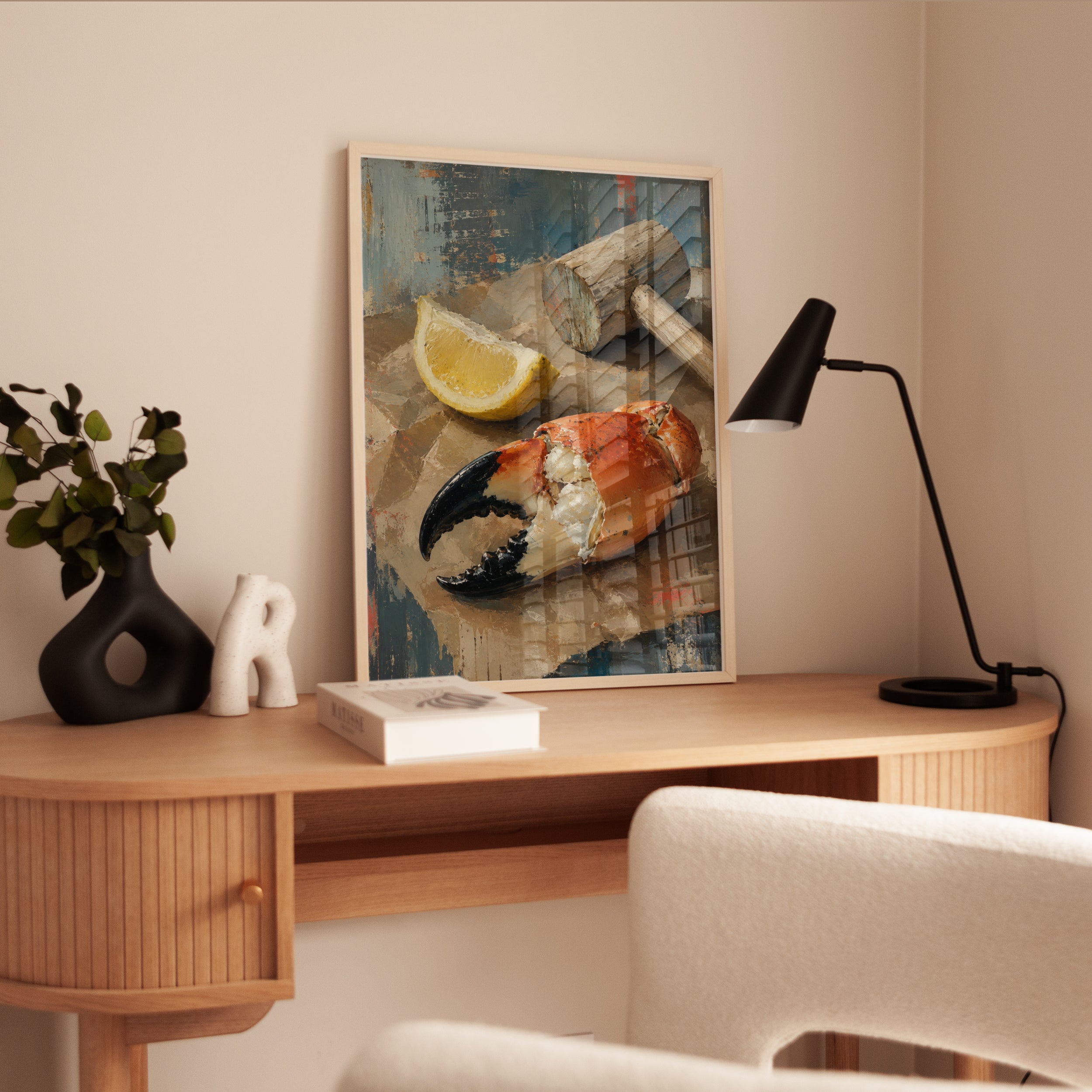 Seafood Wall Art – Crab Claw Print - interior