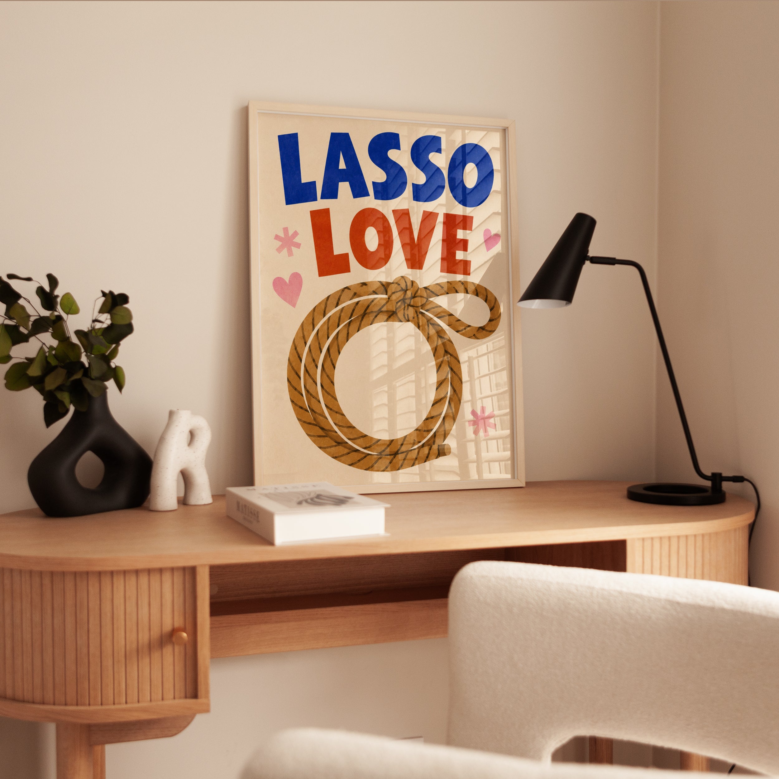 Retro Typography Poster – Lasso Love Print - interior