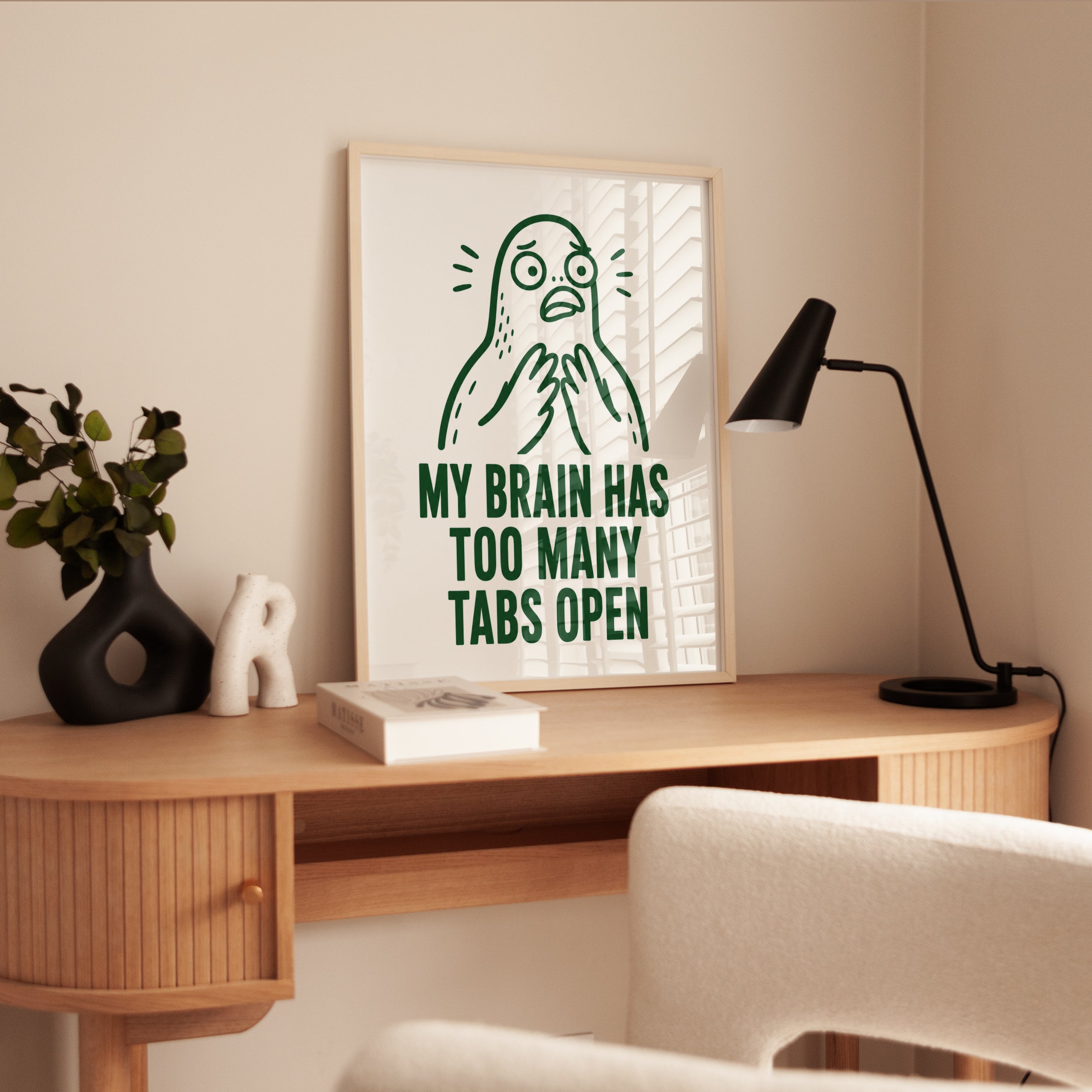 Bird Meme Wall Art: Quirky Office Humor - interior