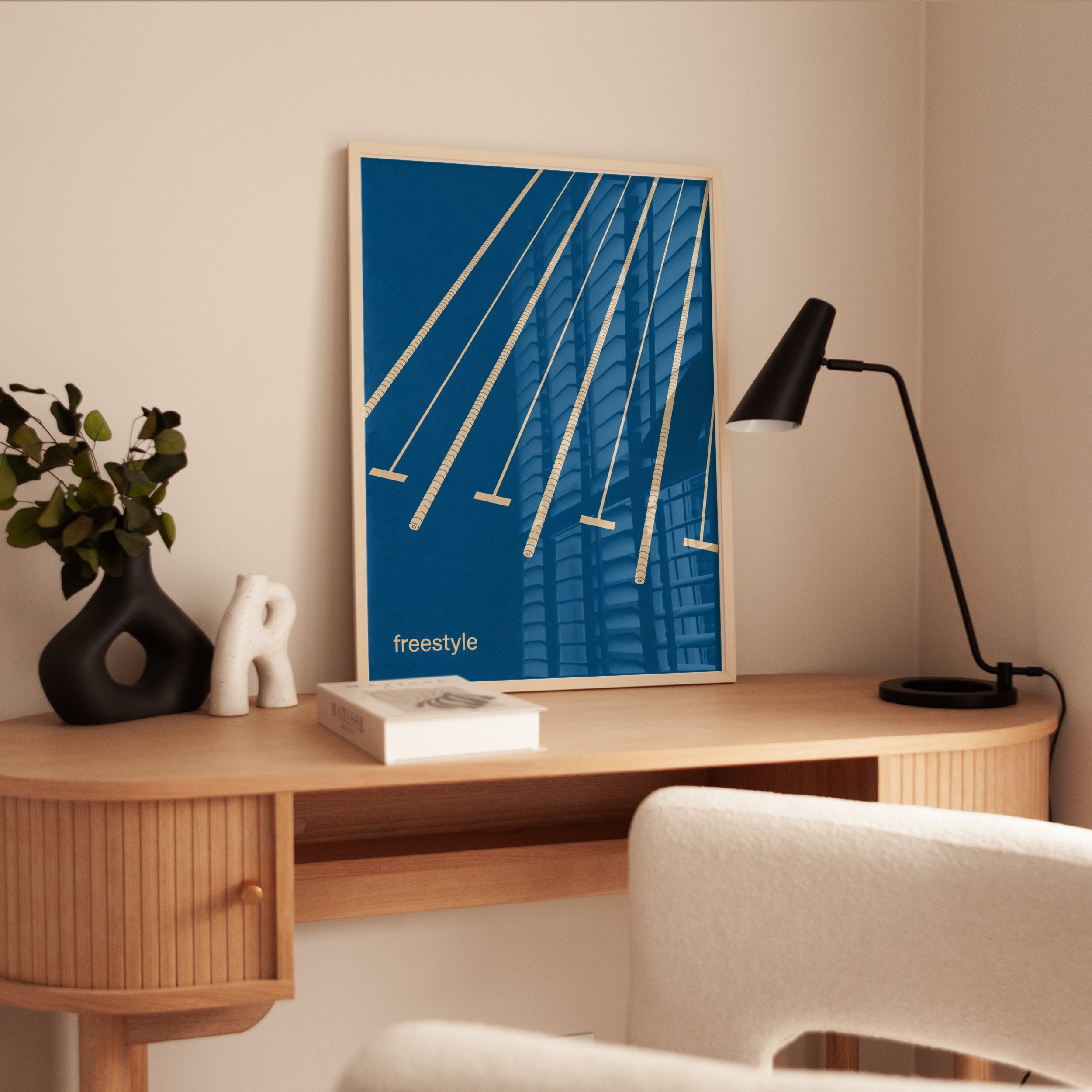Swimming Pool Wall Art – Minimalist Sports Print - interior