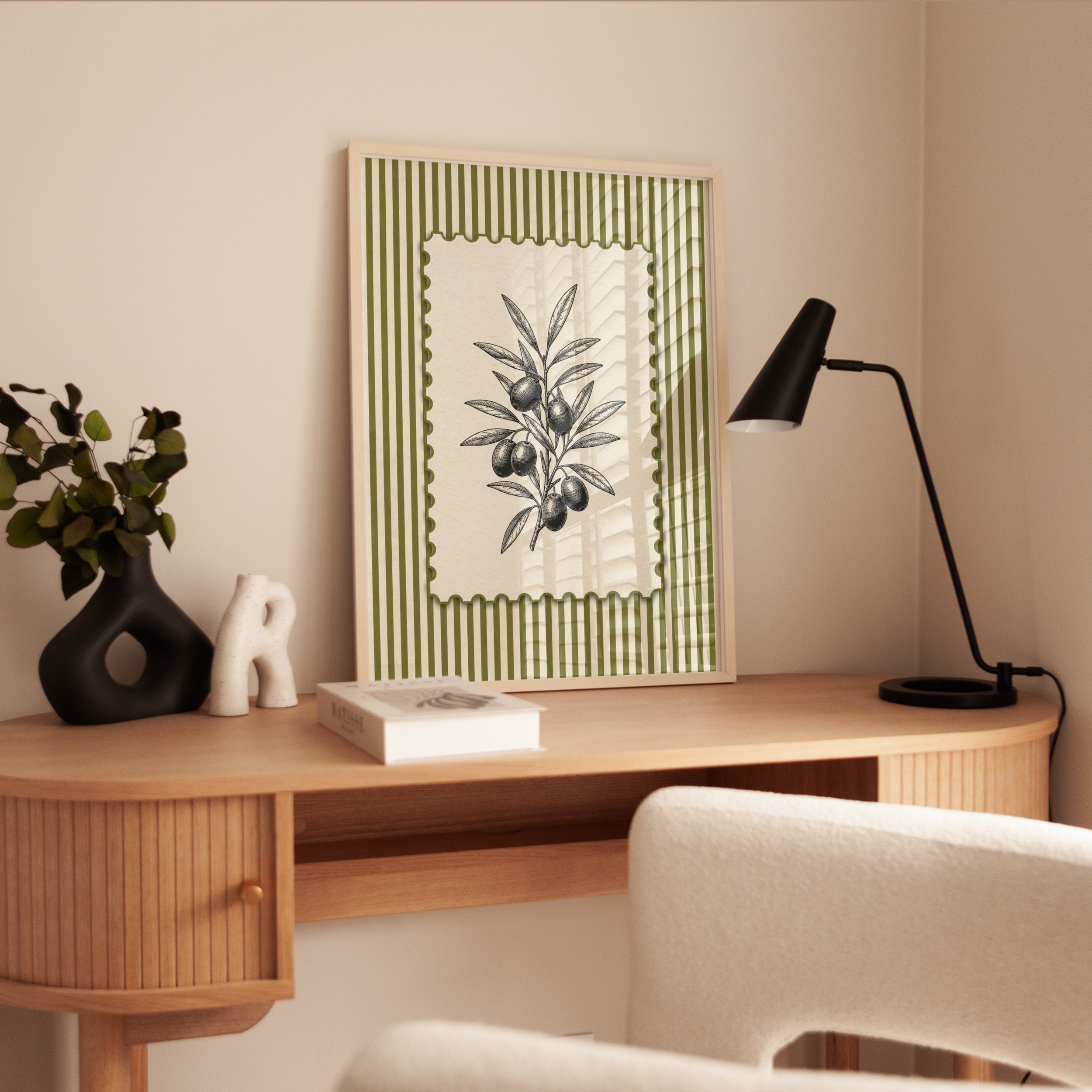 Olive Branch Wall Art – Botanical Kitchen Print - interior