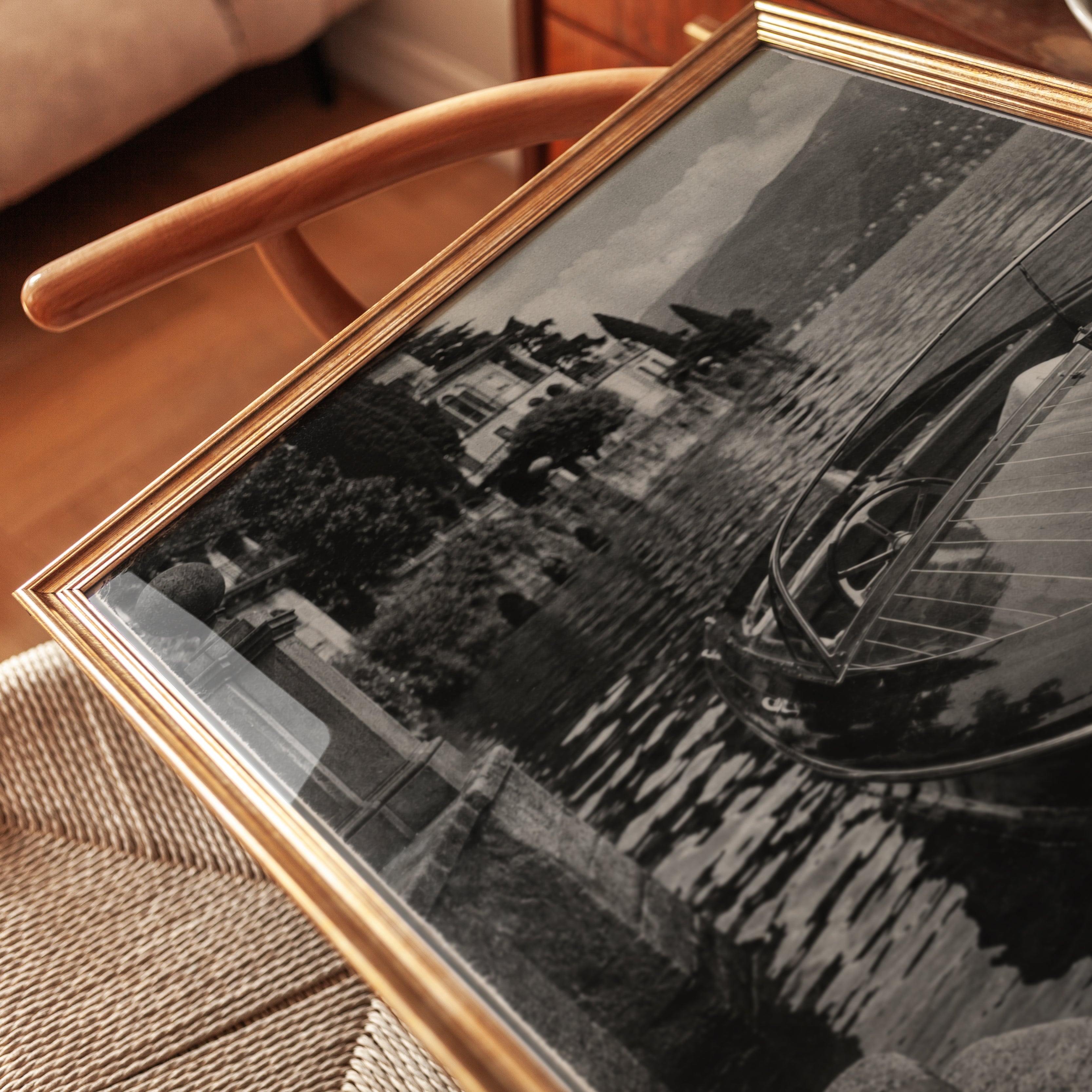 Italian Lake Boat Print - detail