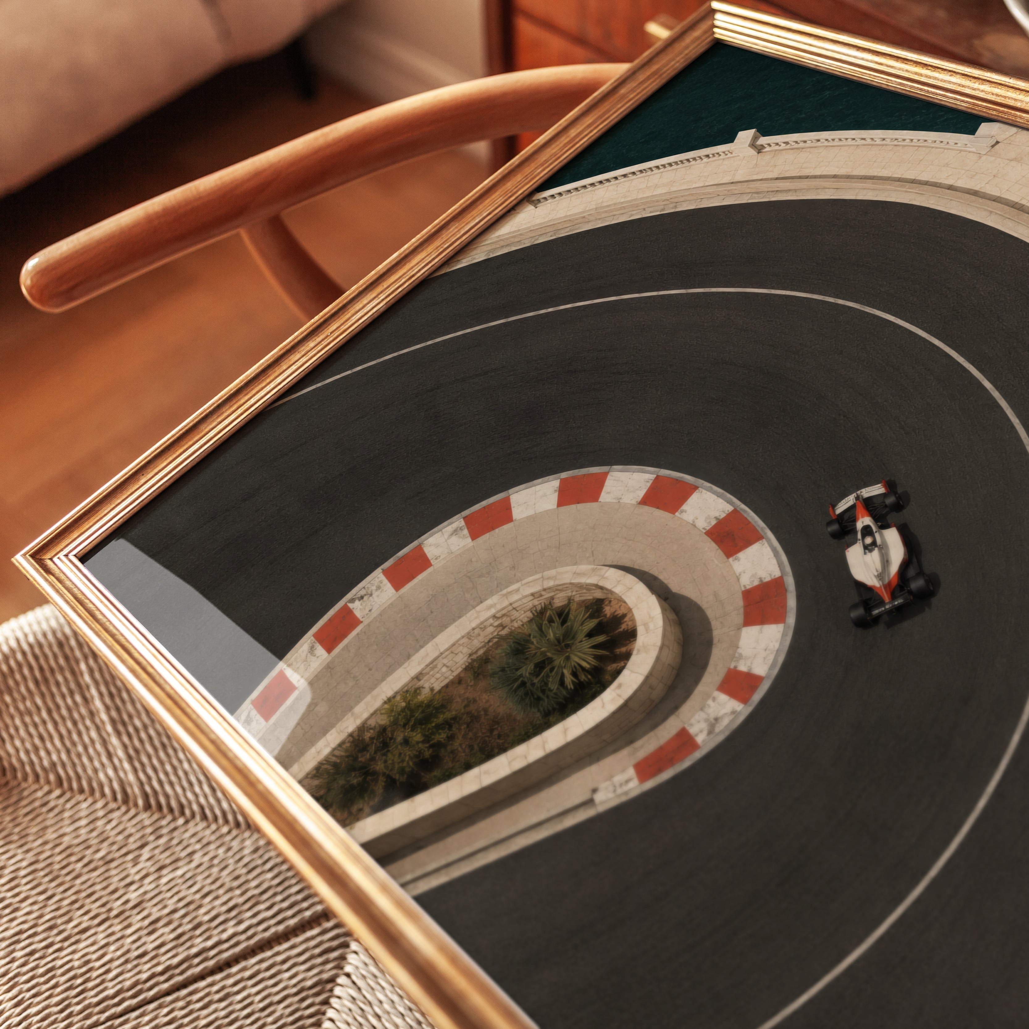Race Track Wall Art – Aerial Sports Print - detail