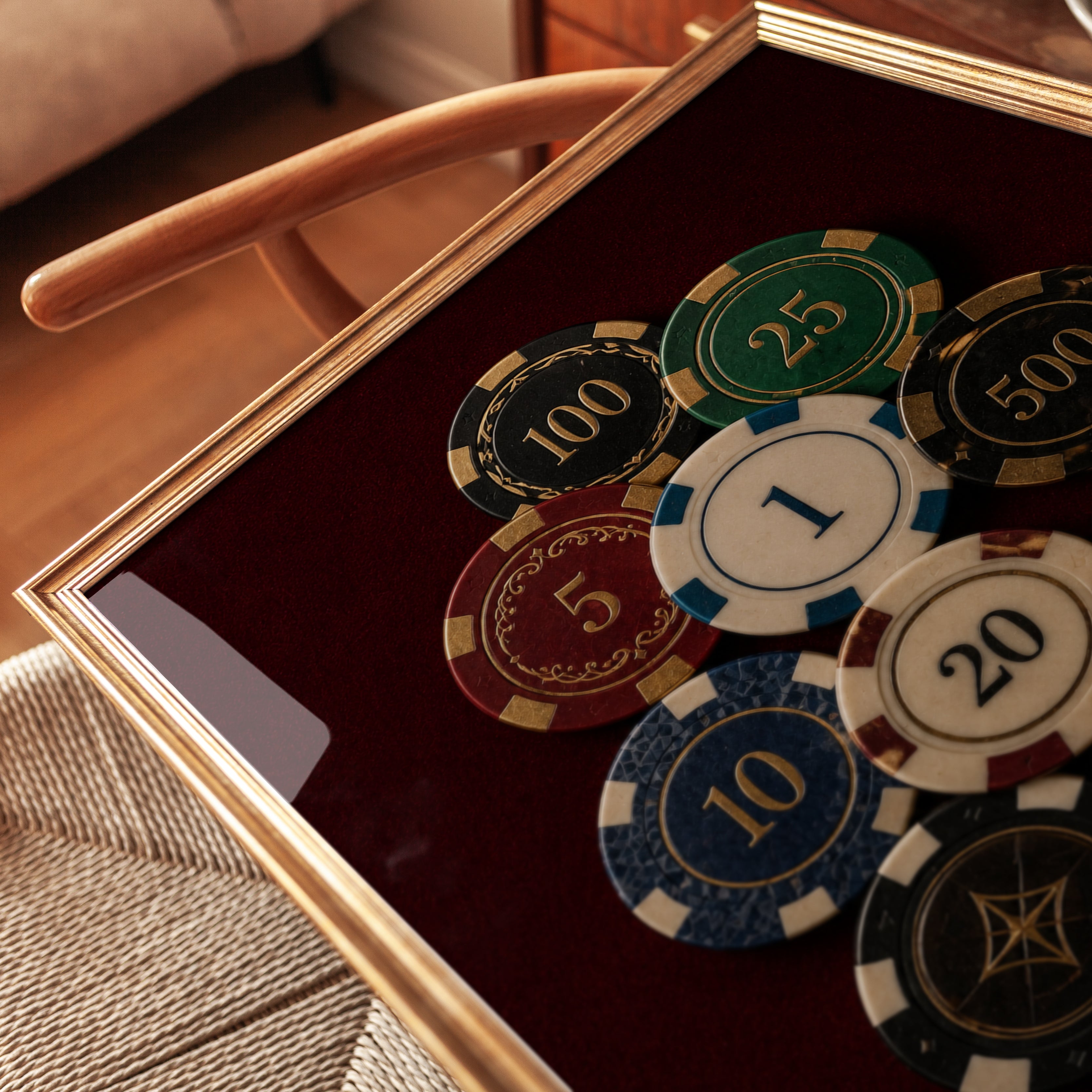 Casino Wall Art – Poker Chips Print - detail