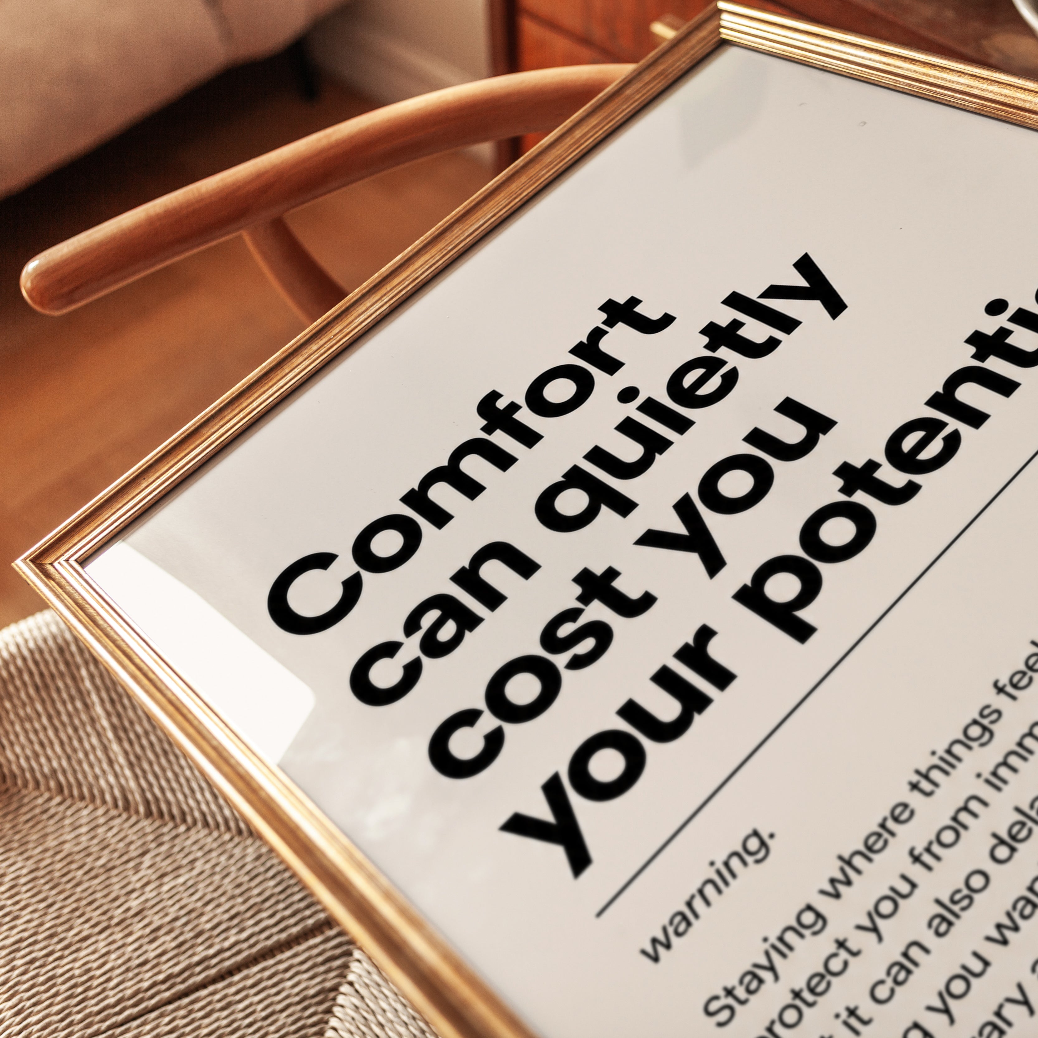 Motivational Typography Print — Comfort & Growth Quote - detail