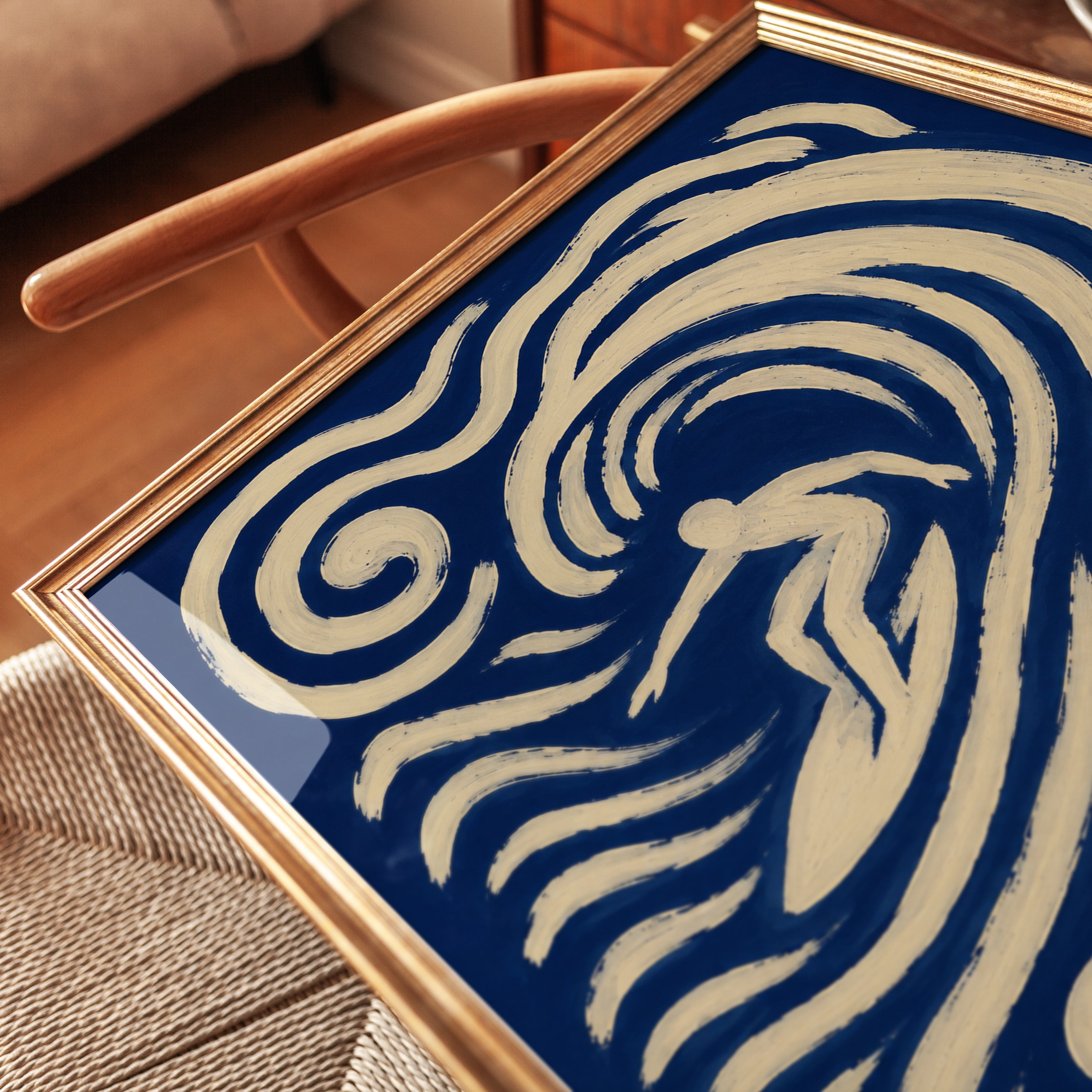 Retro Surf Art Print – Vintage Wave Wall Decor - detail