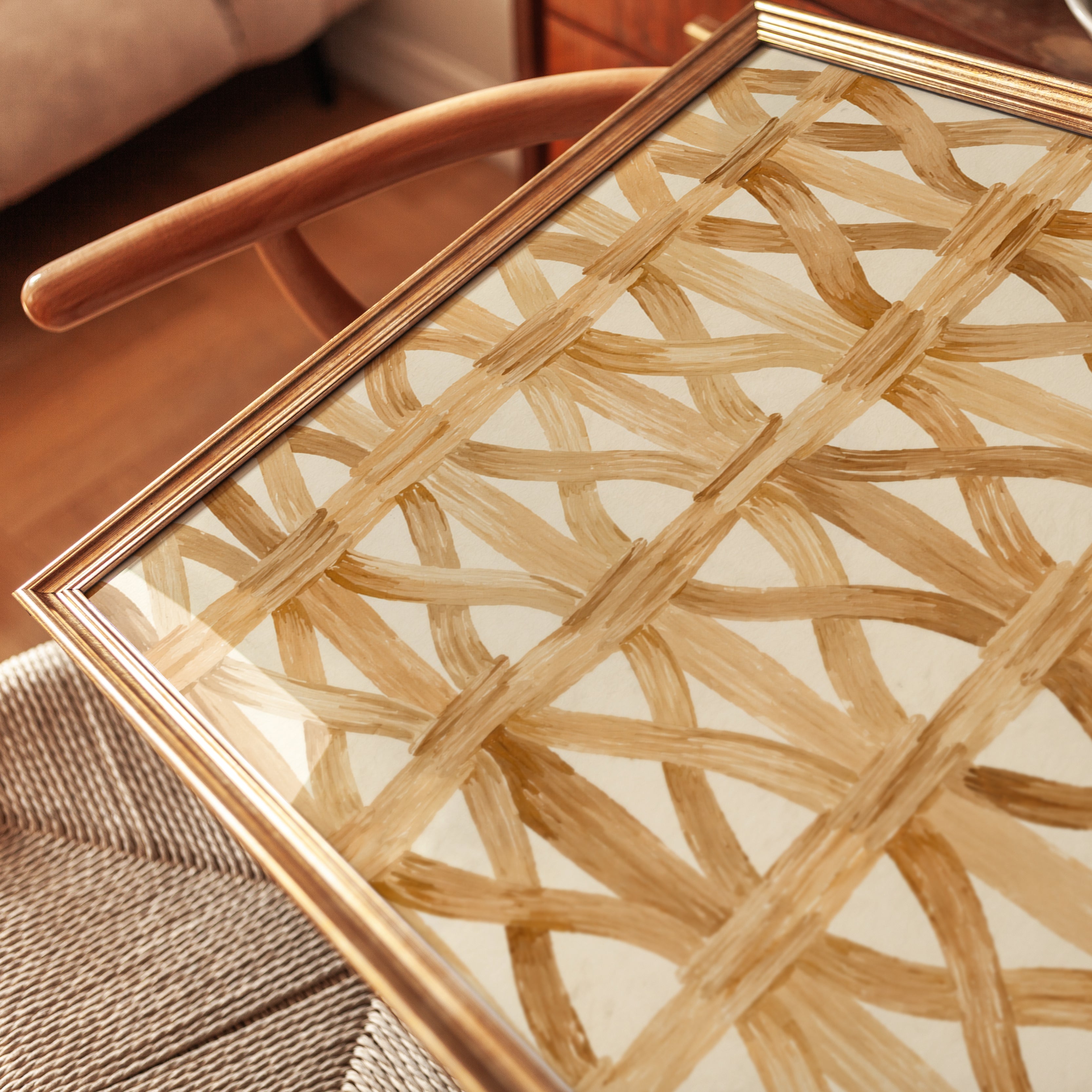 Rattan Woven Texture Print - detail
