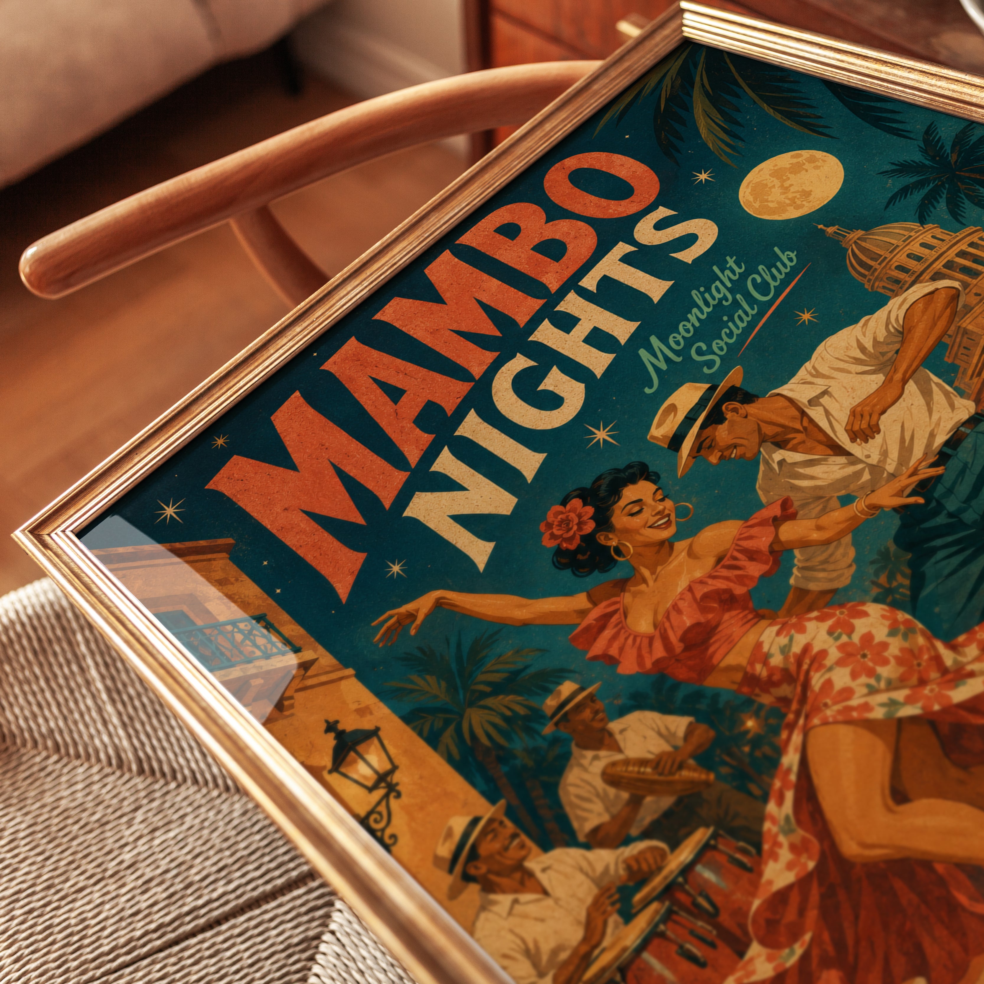Vintage Dance Poster – Cuban Mambo Print - detail