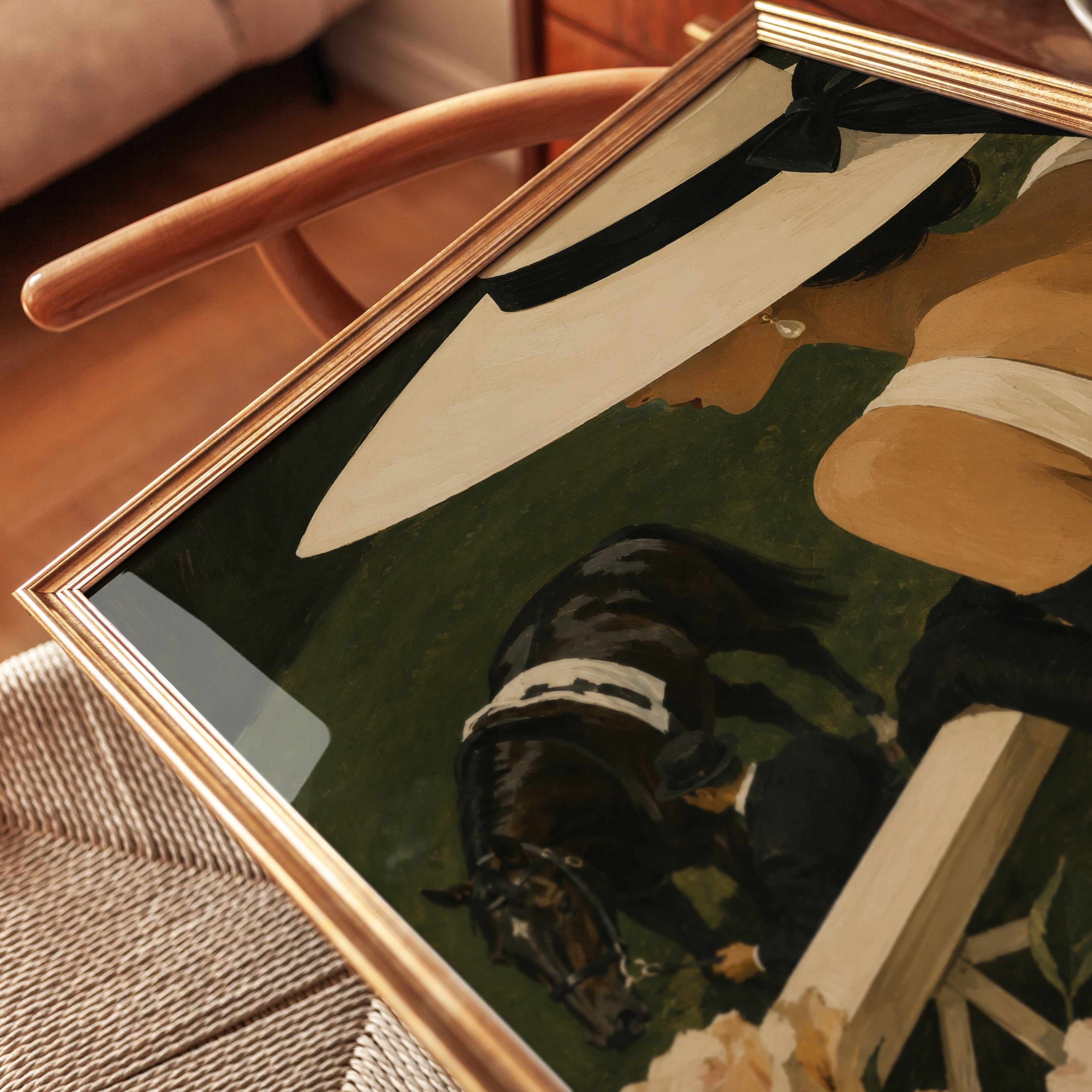Equestrian Wall Art: Vintage Derby Woman - detail