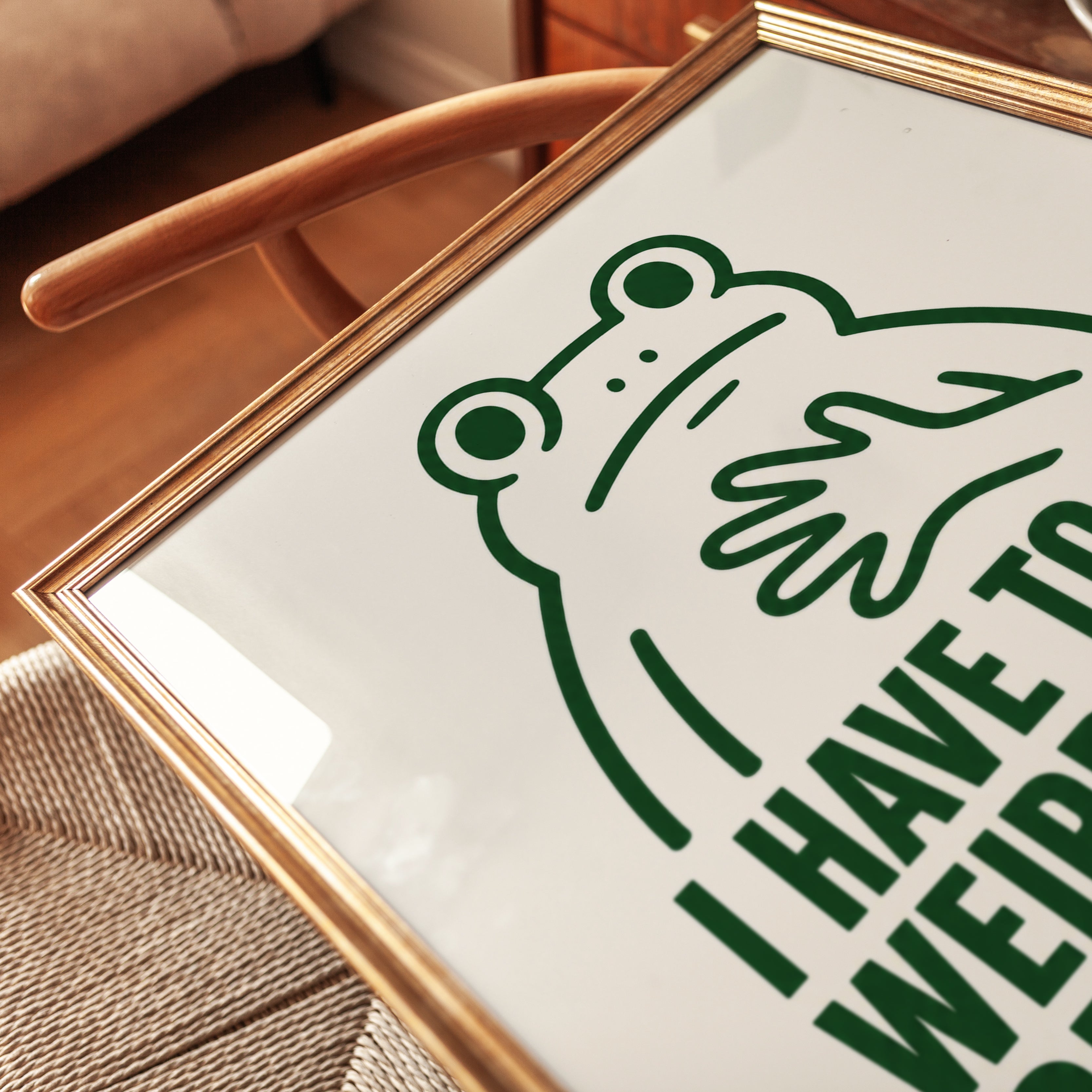 Funny Frog Meme Print - detail