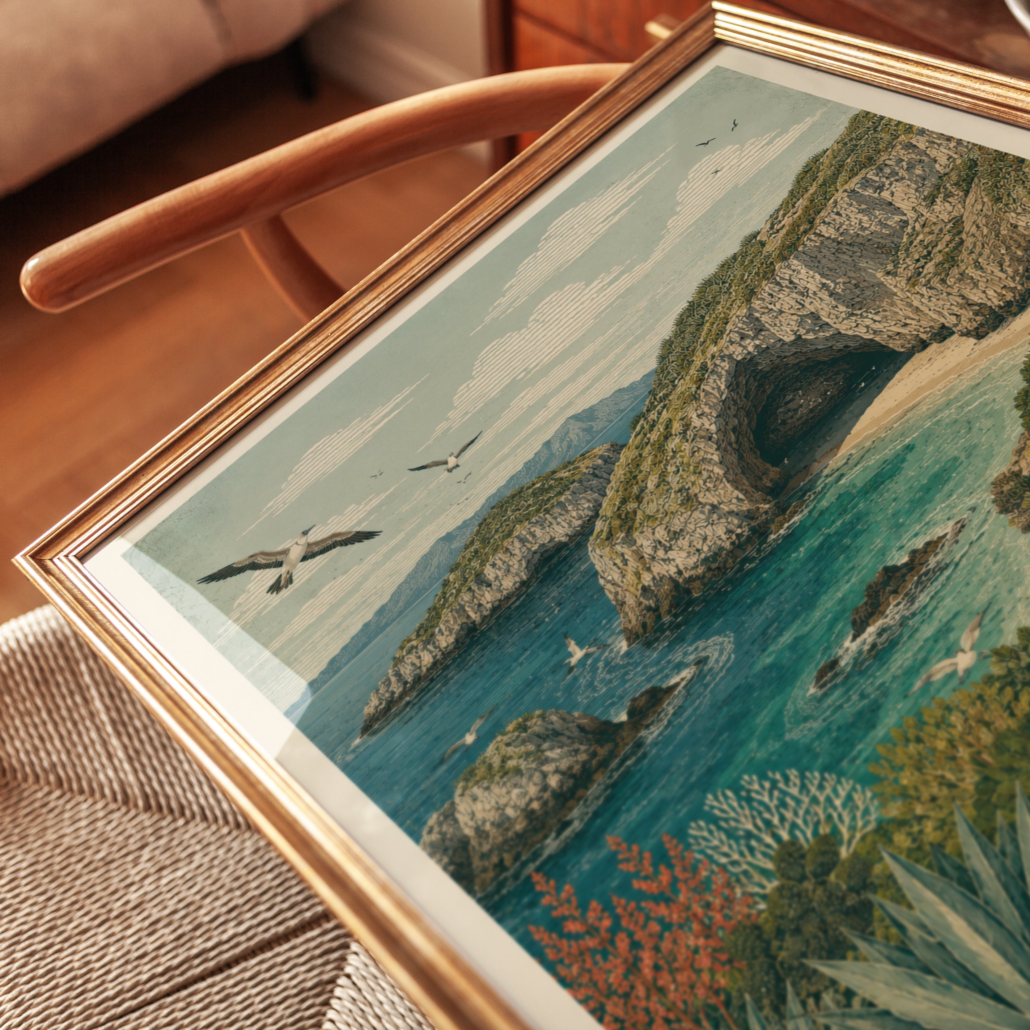 Mexico Travel Poster – Islas Marietas Wall Art - detail