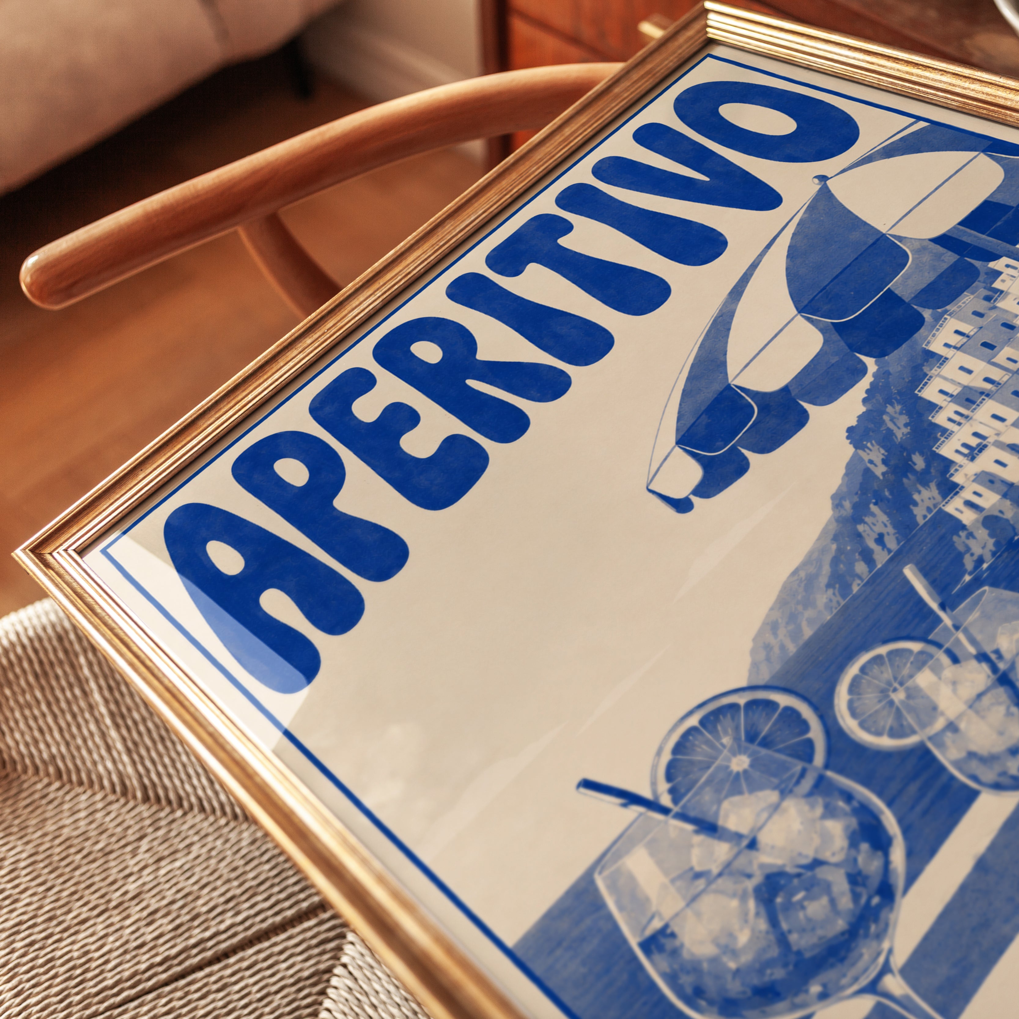 Aperitivo Wall Art: Italian Coastal Print - detail