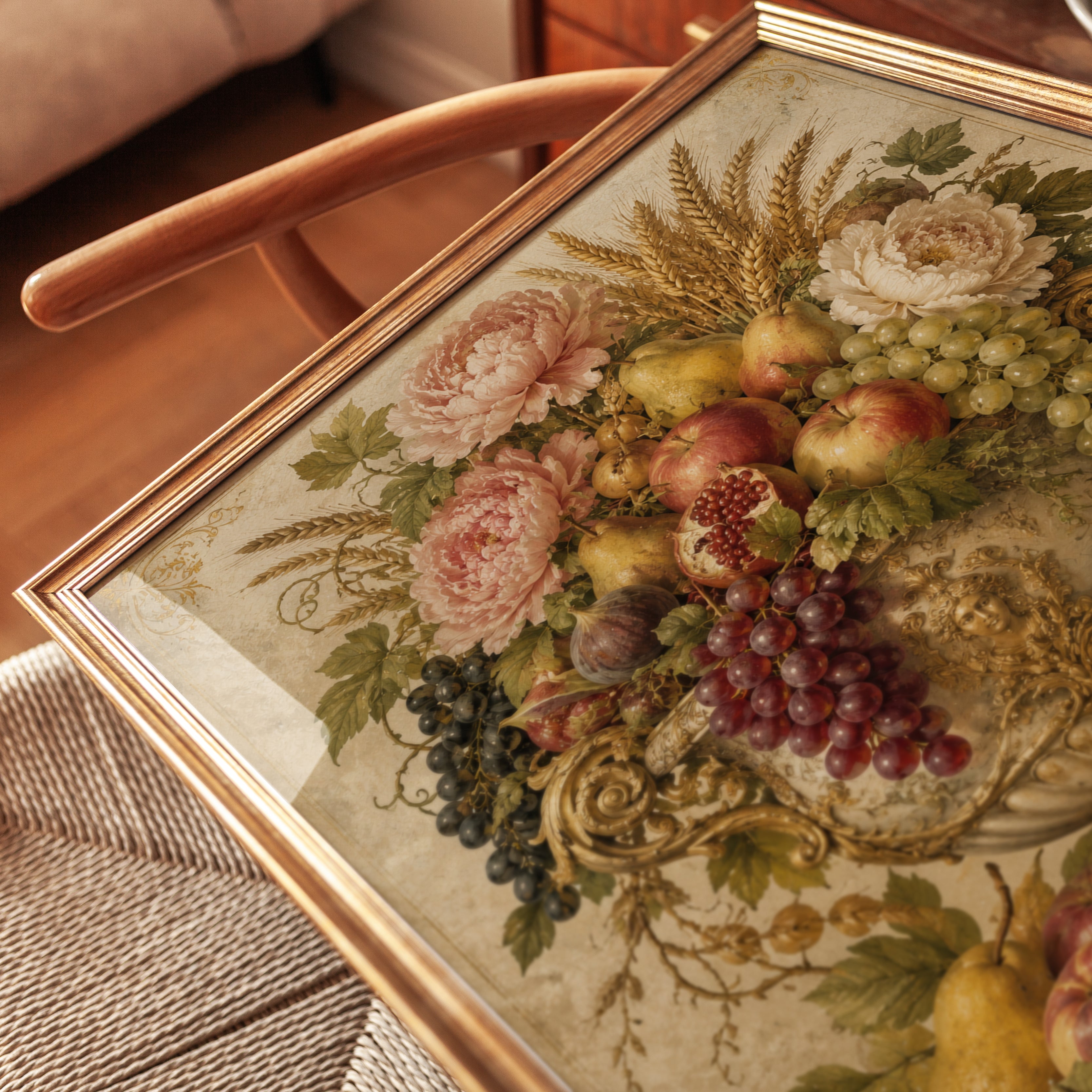 Vintage Fruit Print – Harvest Still Life Wall Art - detail