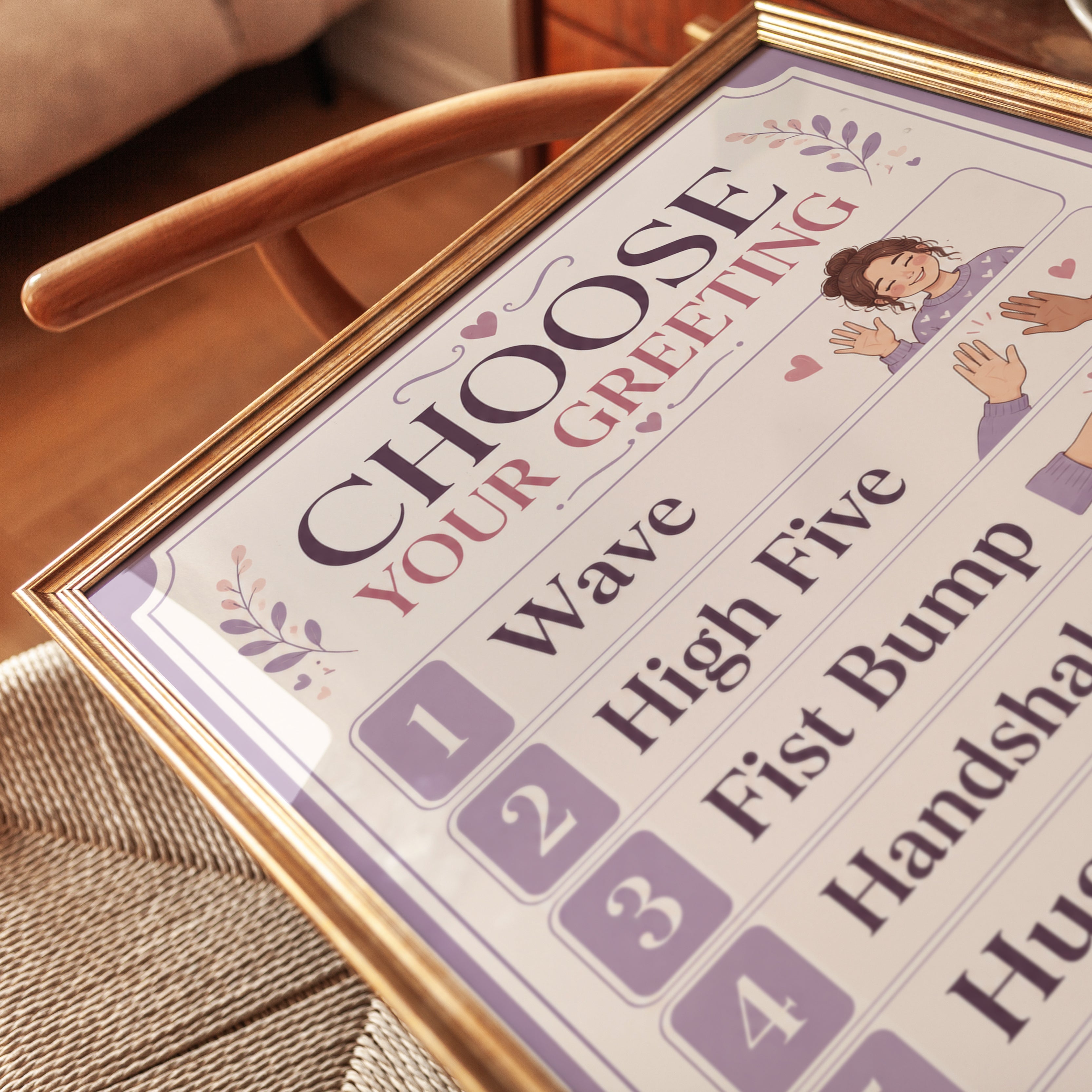 Classroom Greeting Print: Social Skills Art - detail