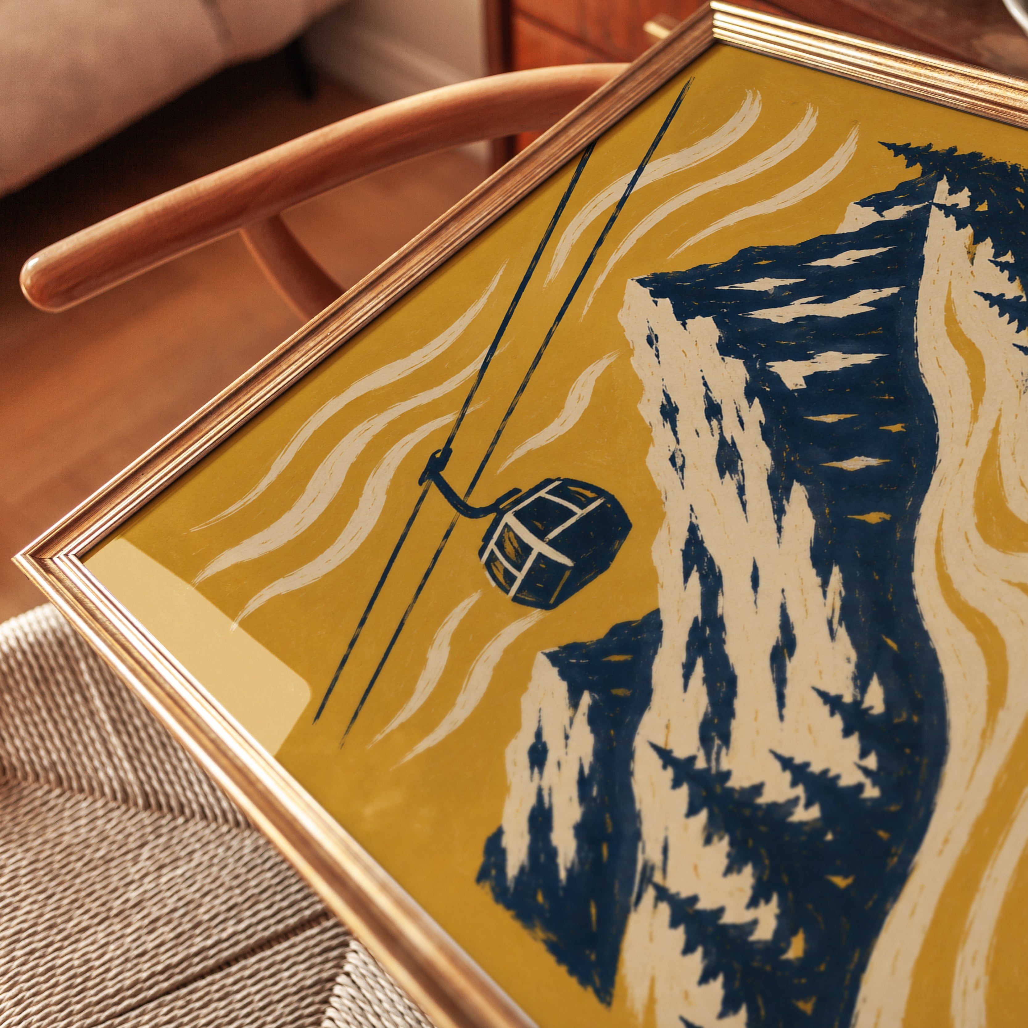 Ski Poster – Vintage Ski Print - detail