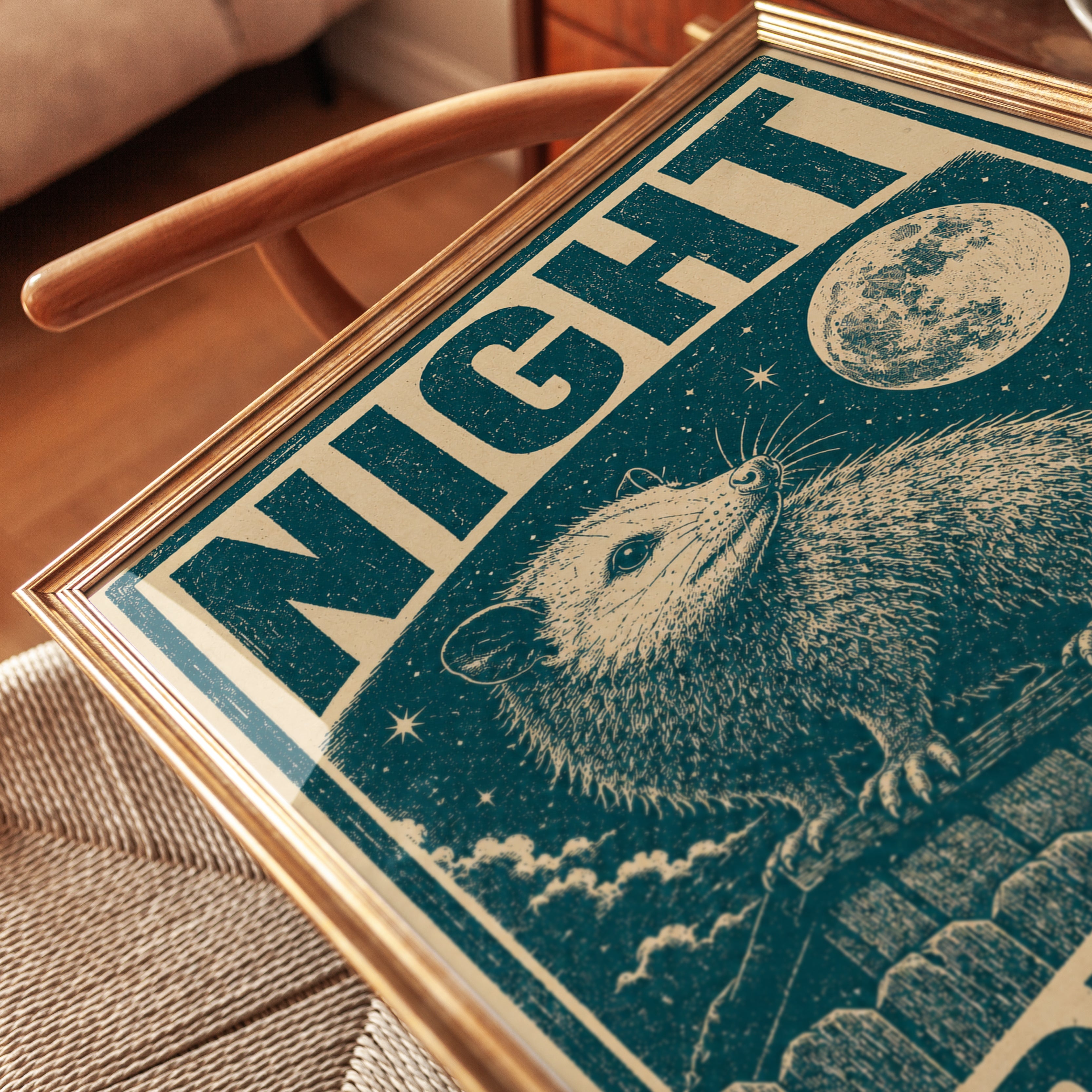 Vintage Opossum Poster - detail
