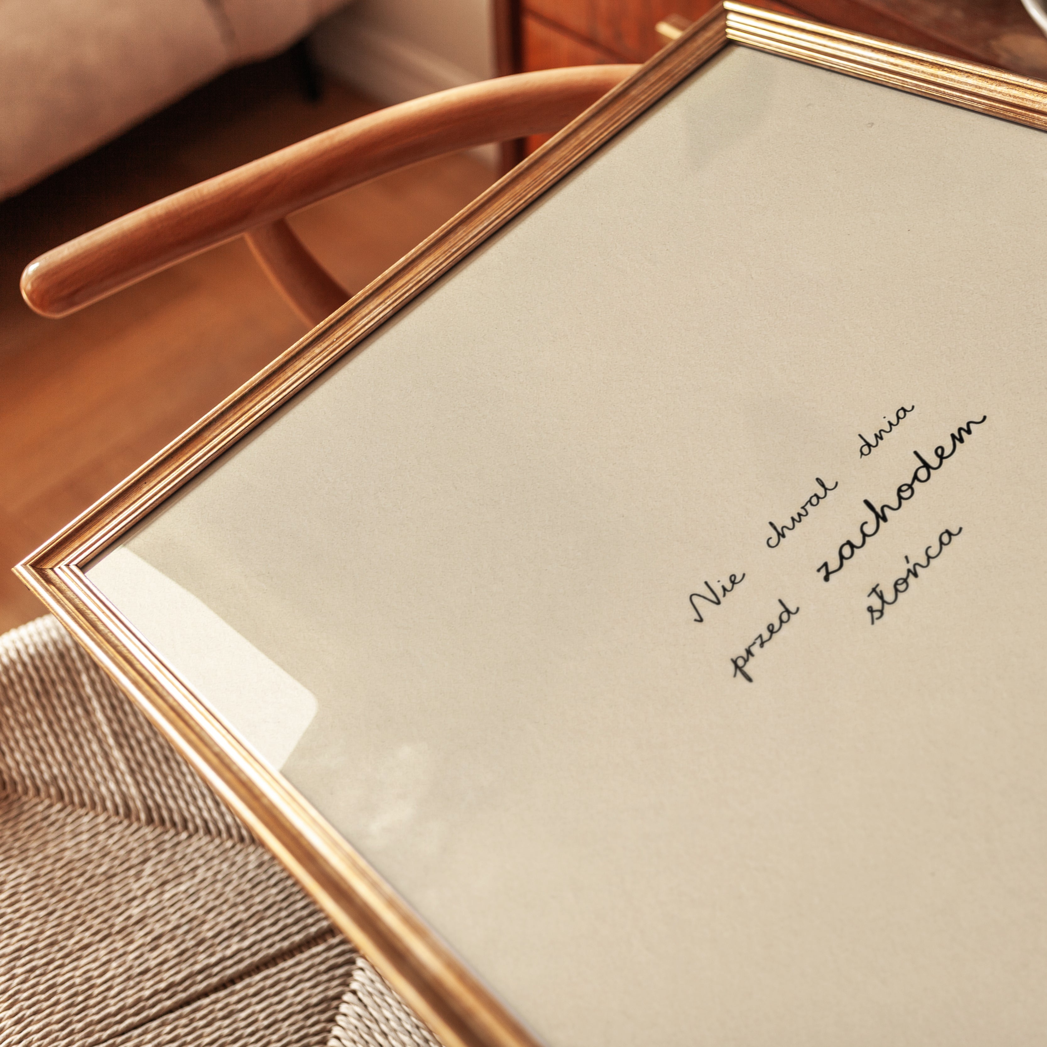 Polish Text Art Print: Minimalist Handwritten Typography - detail