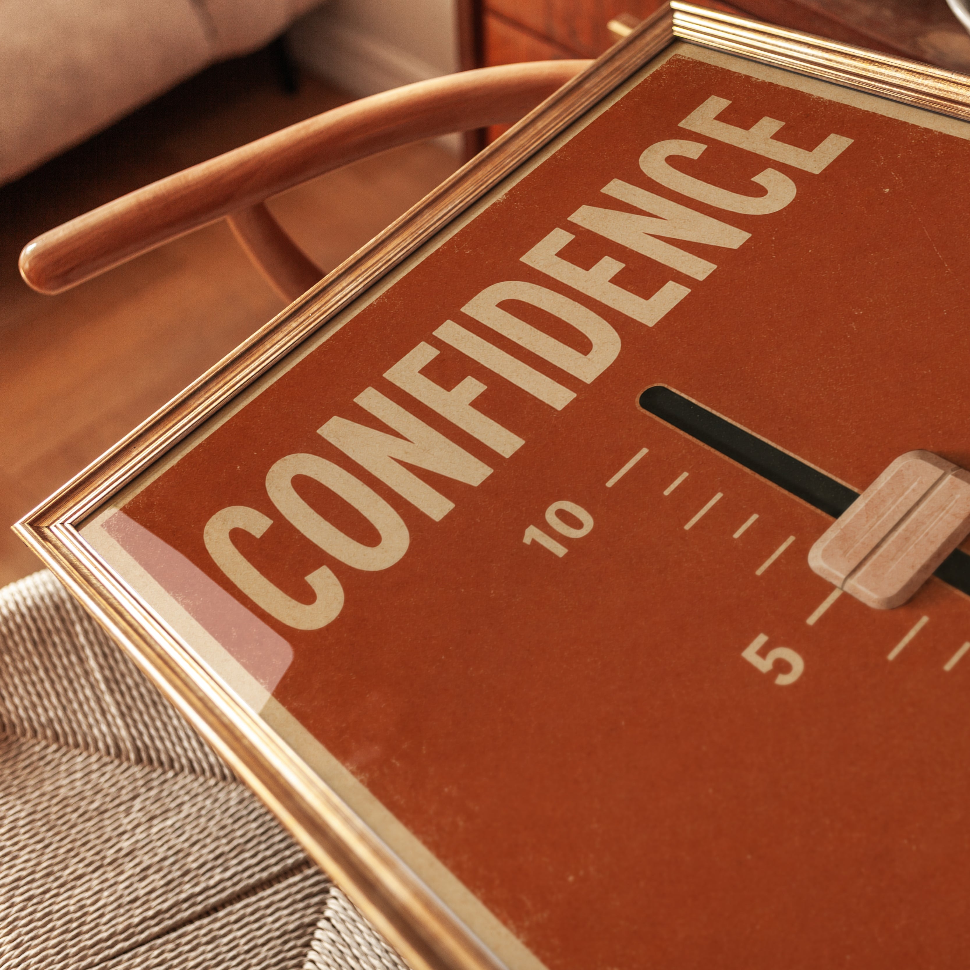 Confidence Meter Wall Art – Motivational Print - detail