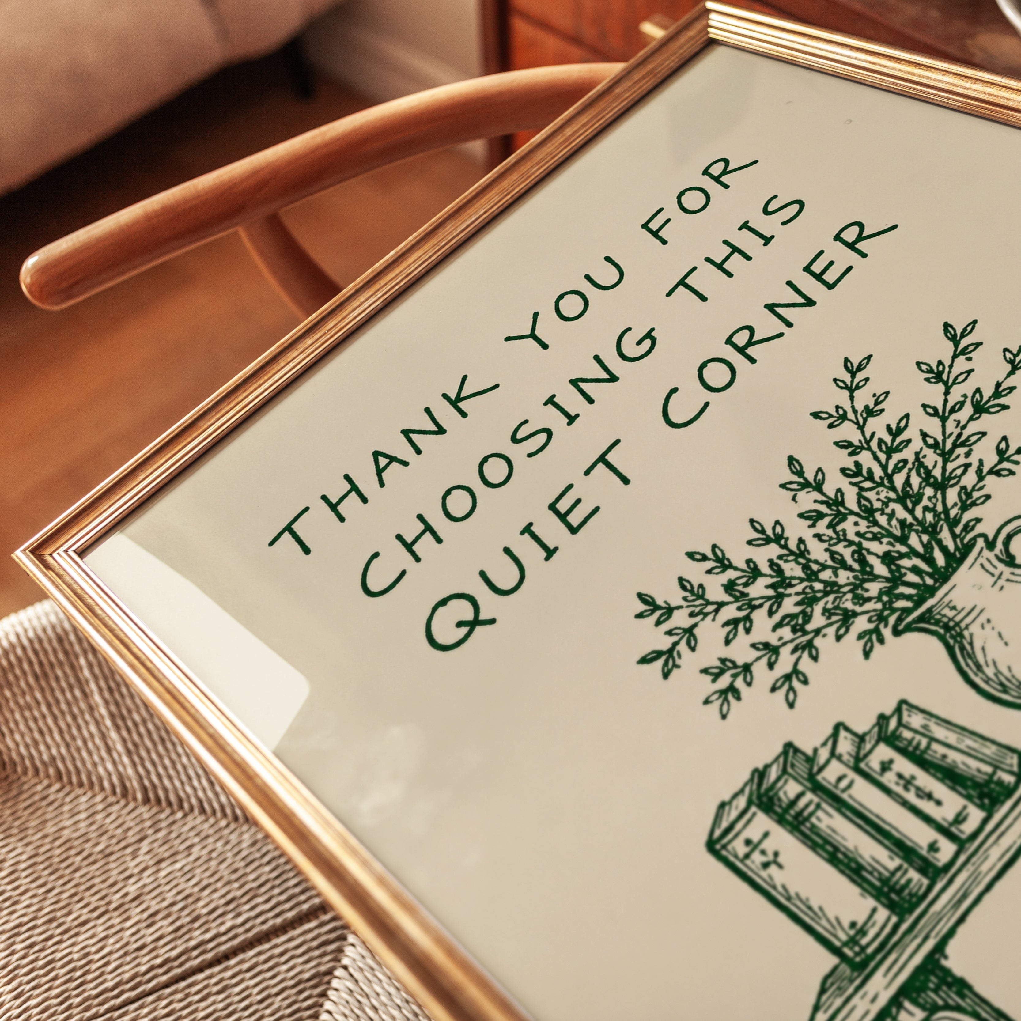 Quiet Corner Typographic Print - detail