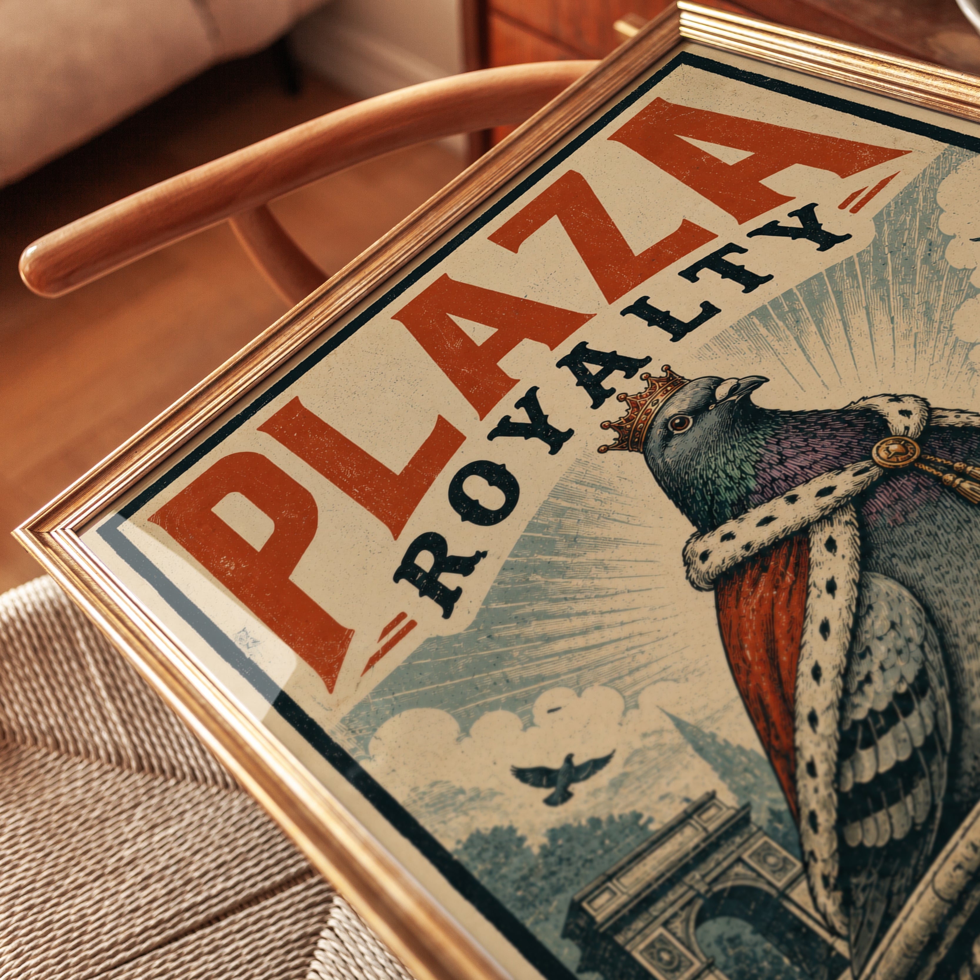 Pigeon Poster: Vintage Royalty Art - detail