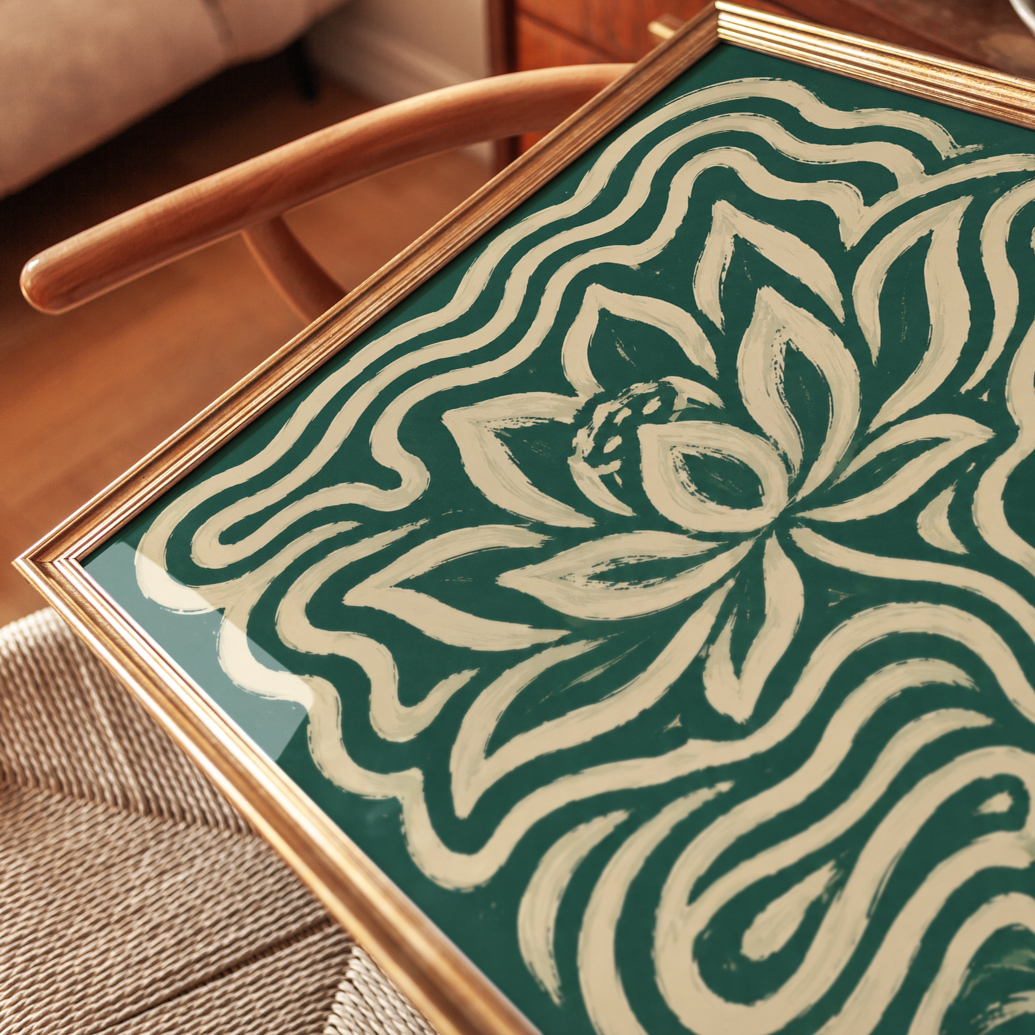 Art Nouveau Lotus Print - detail