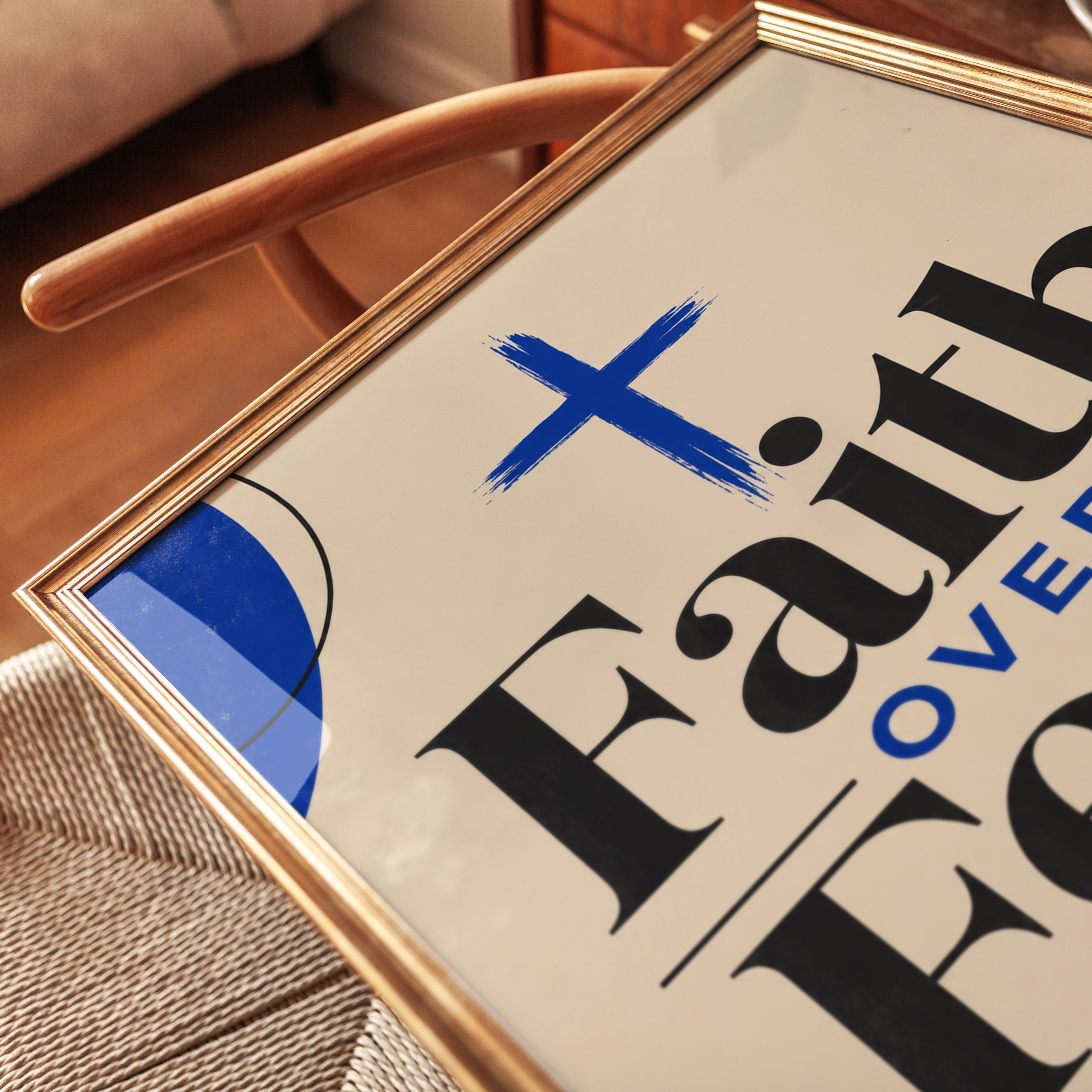 Faith Over Fear Print – Christian Wall Art - detail