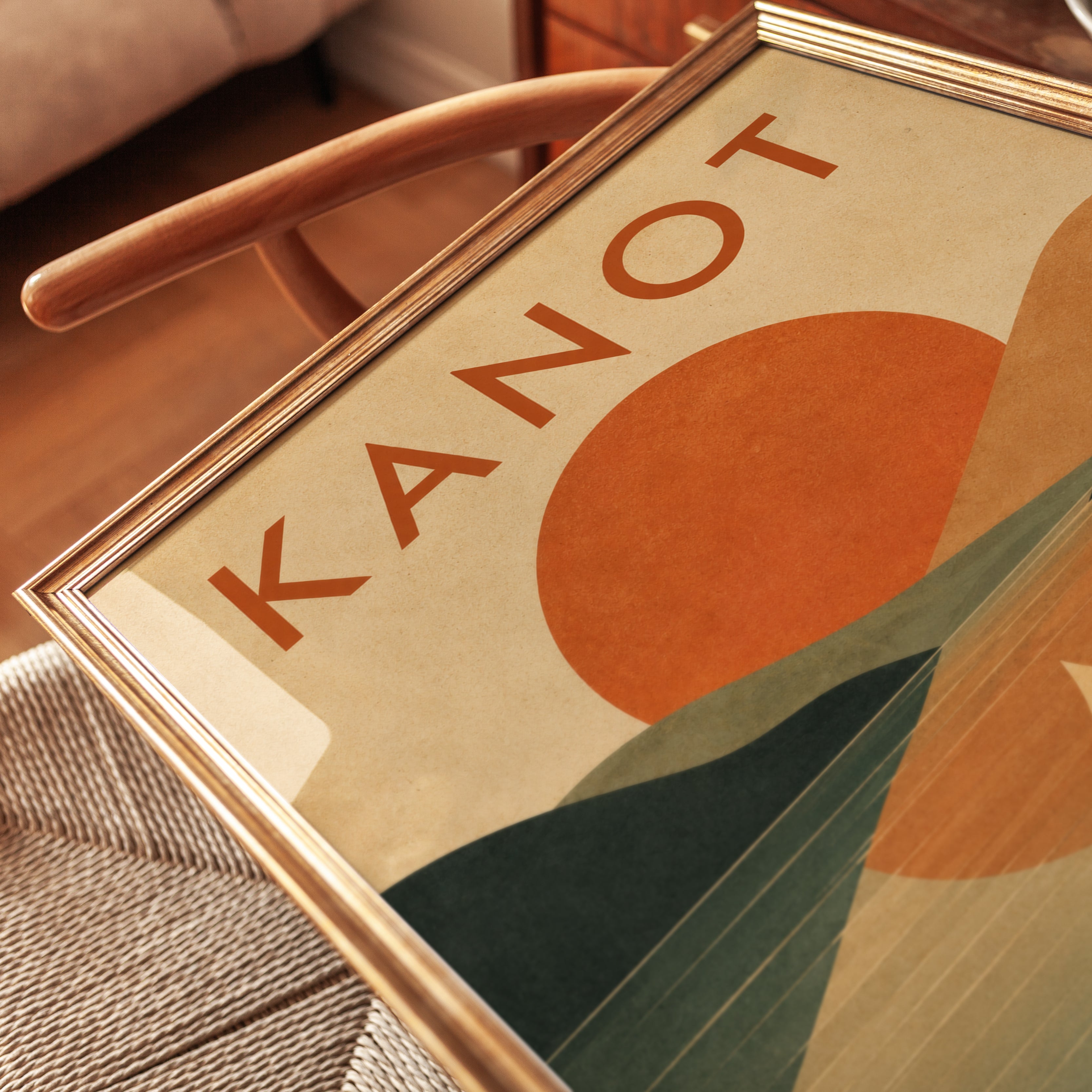 Kanot Lake Sunset Poster: Vintage Scandinavian Travel Art - detail