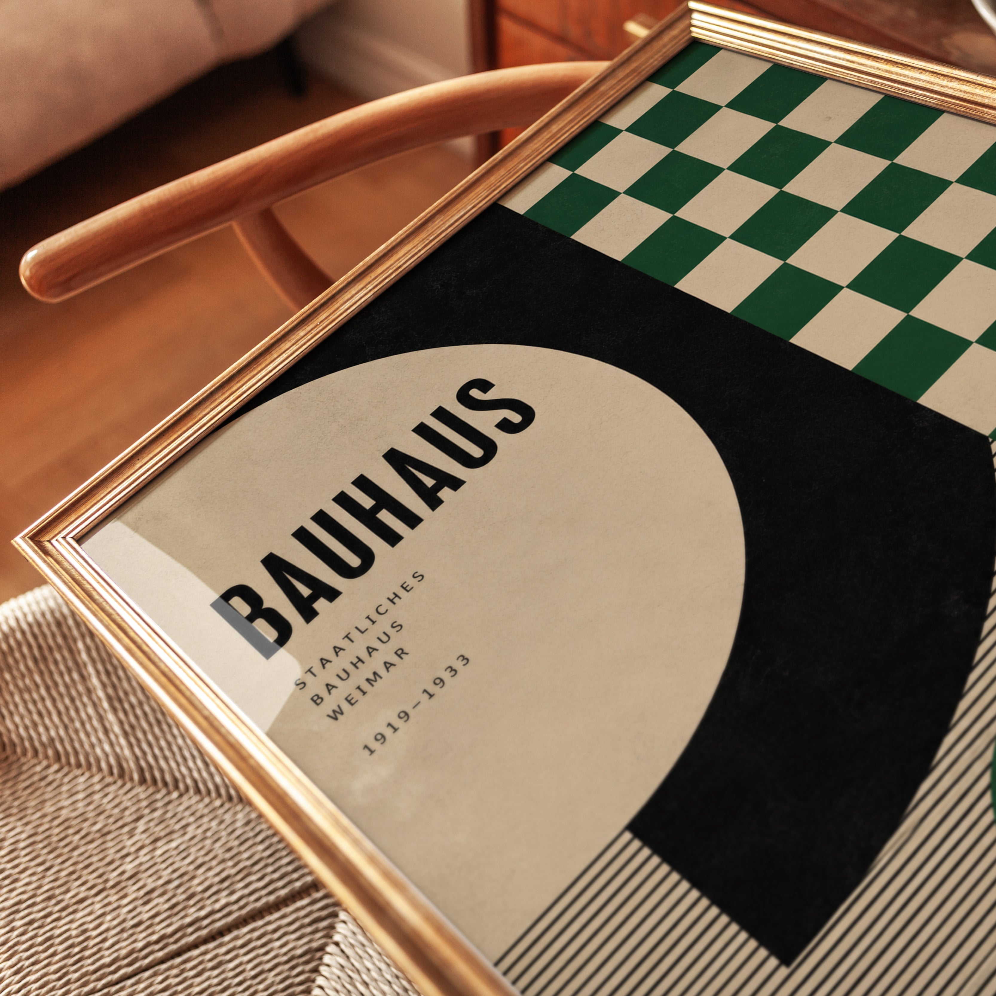 Mid-Century Modern Wall Art: Bauhaus Geometric Shapes - detail