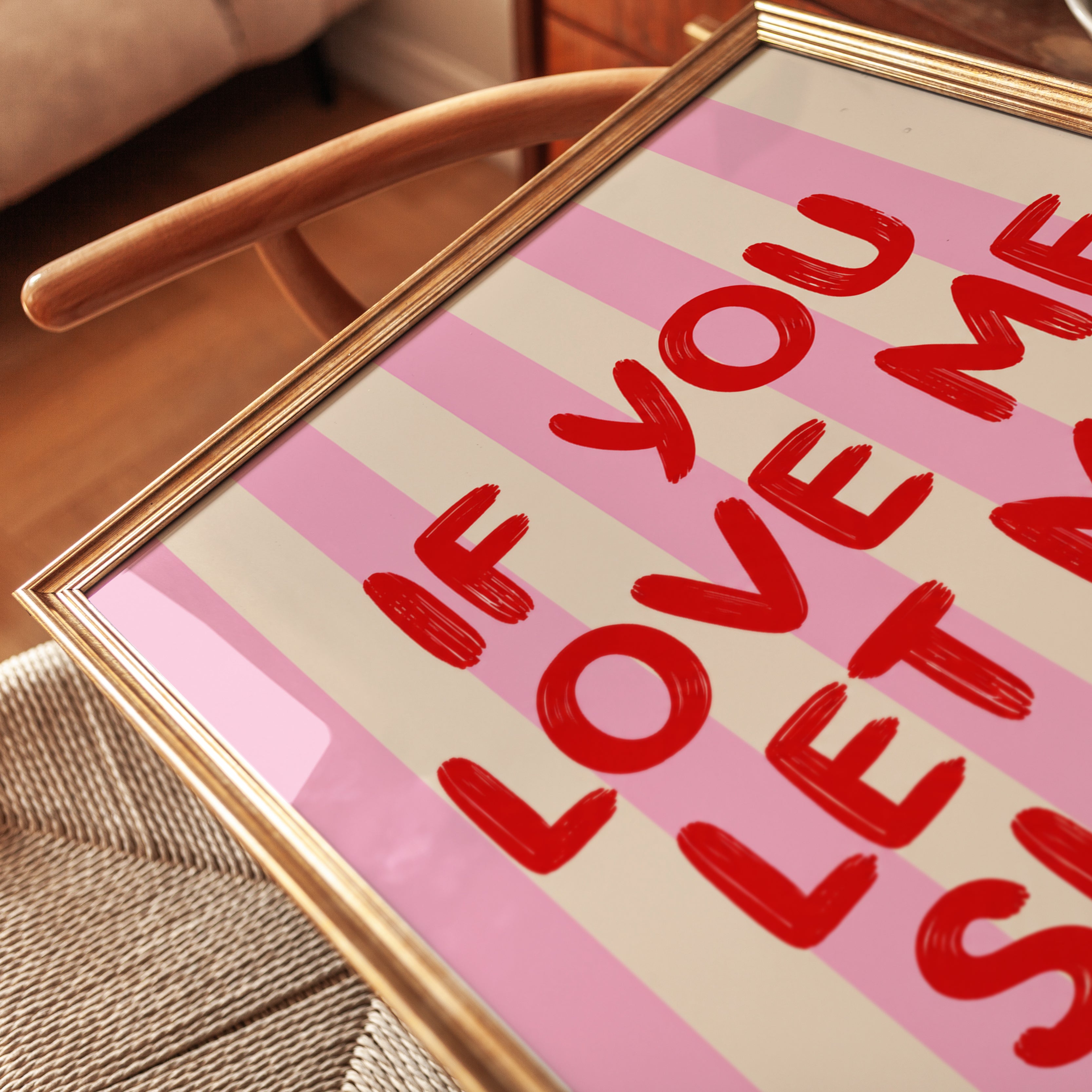 Typography Wall Art: Funny Sleep Quote - detail