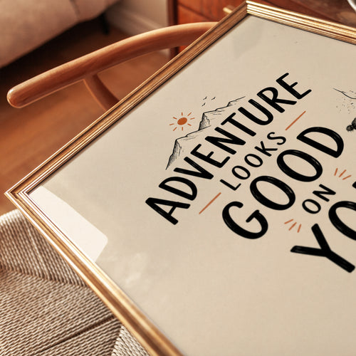 Adventure Quote Print – Mountain Wall Art - detail
