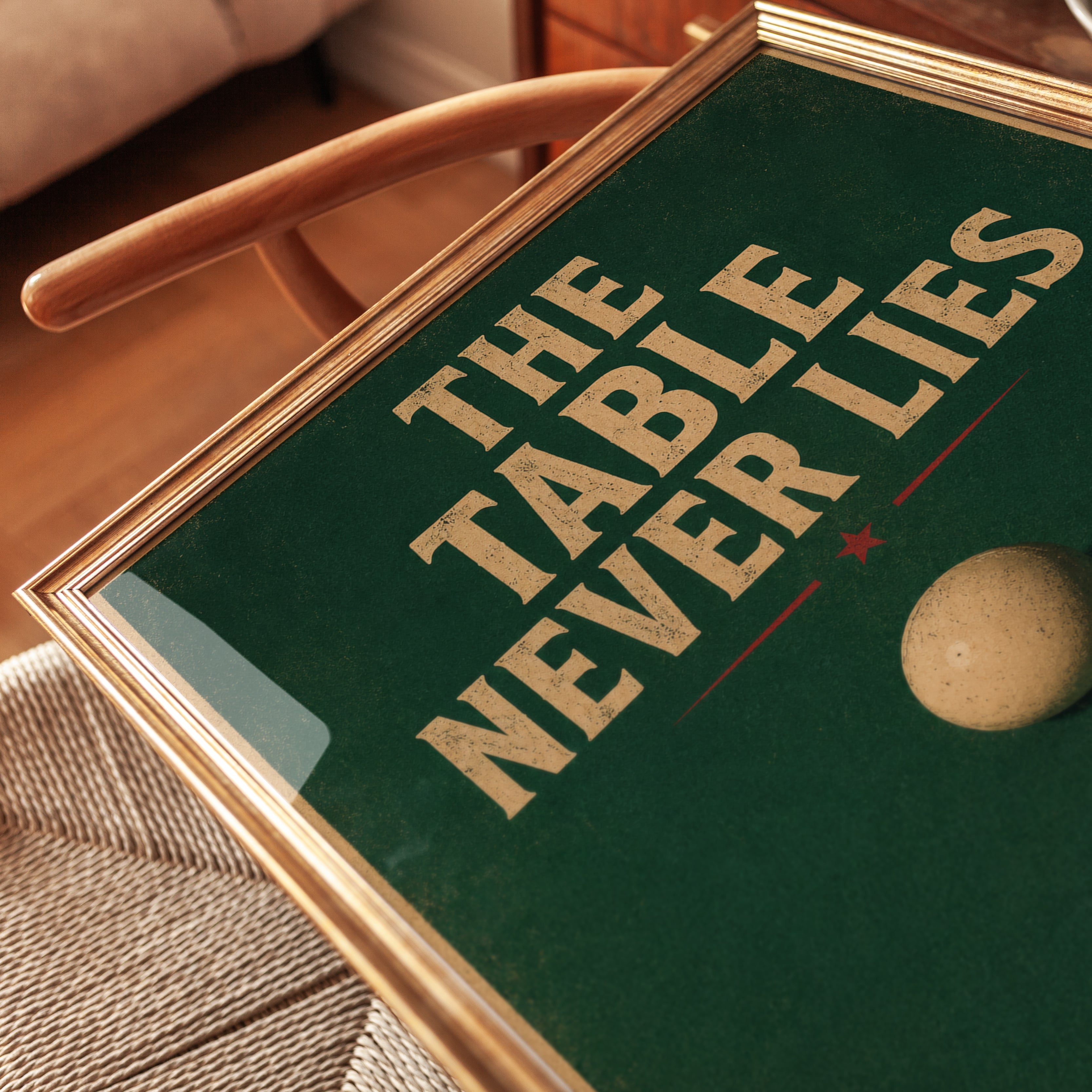 Vintage Billiards Print – Pool Room Decor - detail