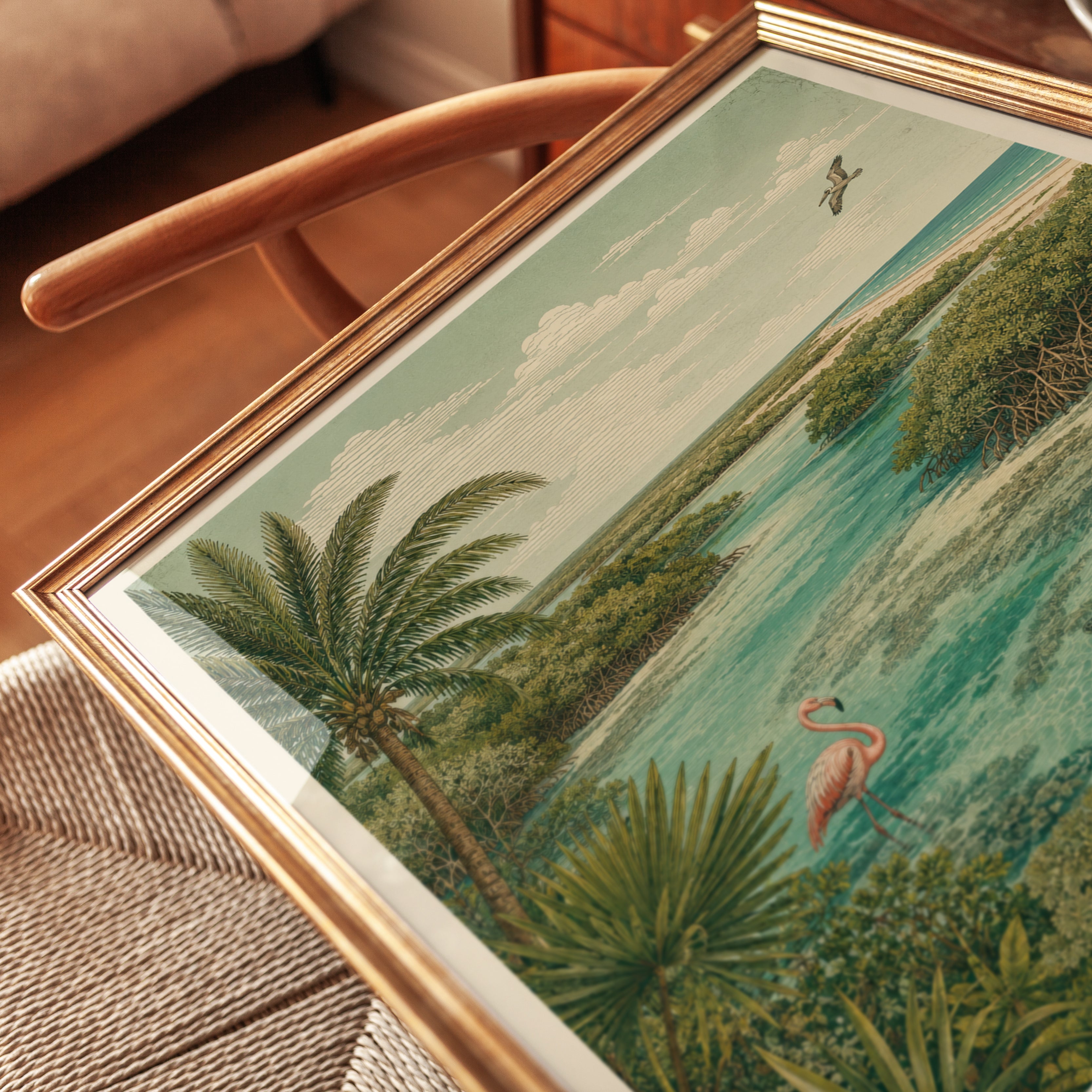 Vintage Travel Poster – Sian Kaan Mexico Print - detail