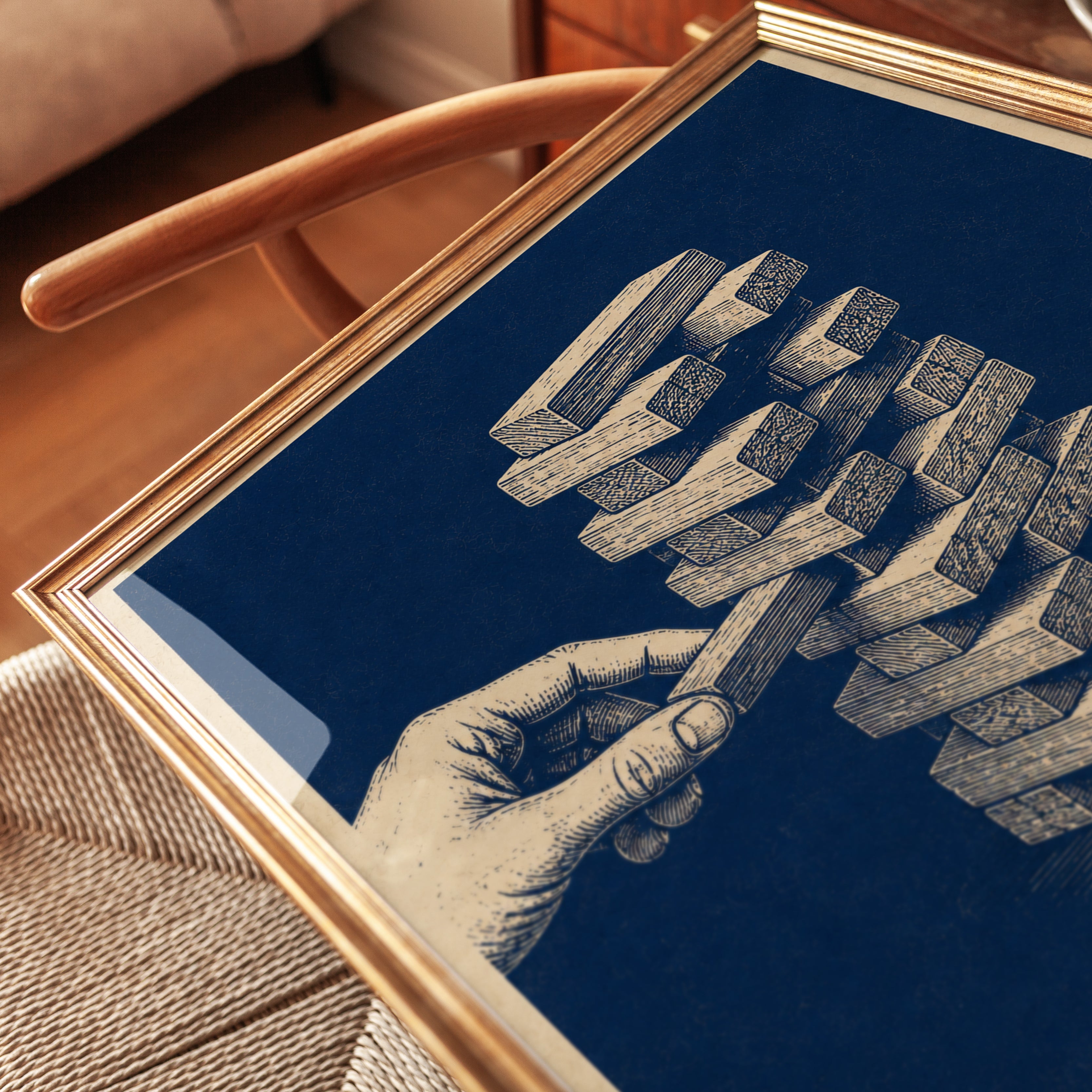 Funny Office Wall Art – Block Tower Print - detail