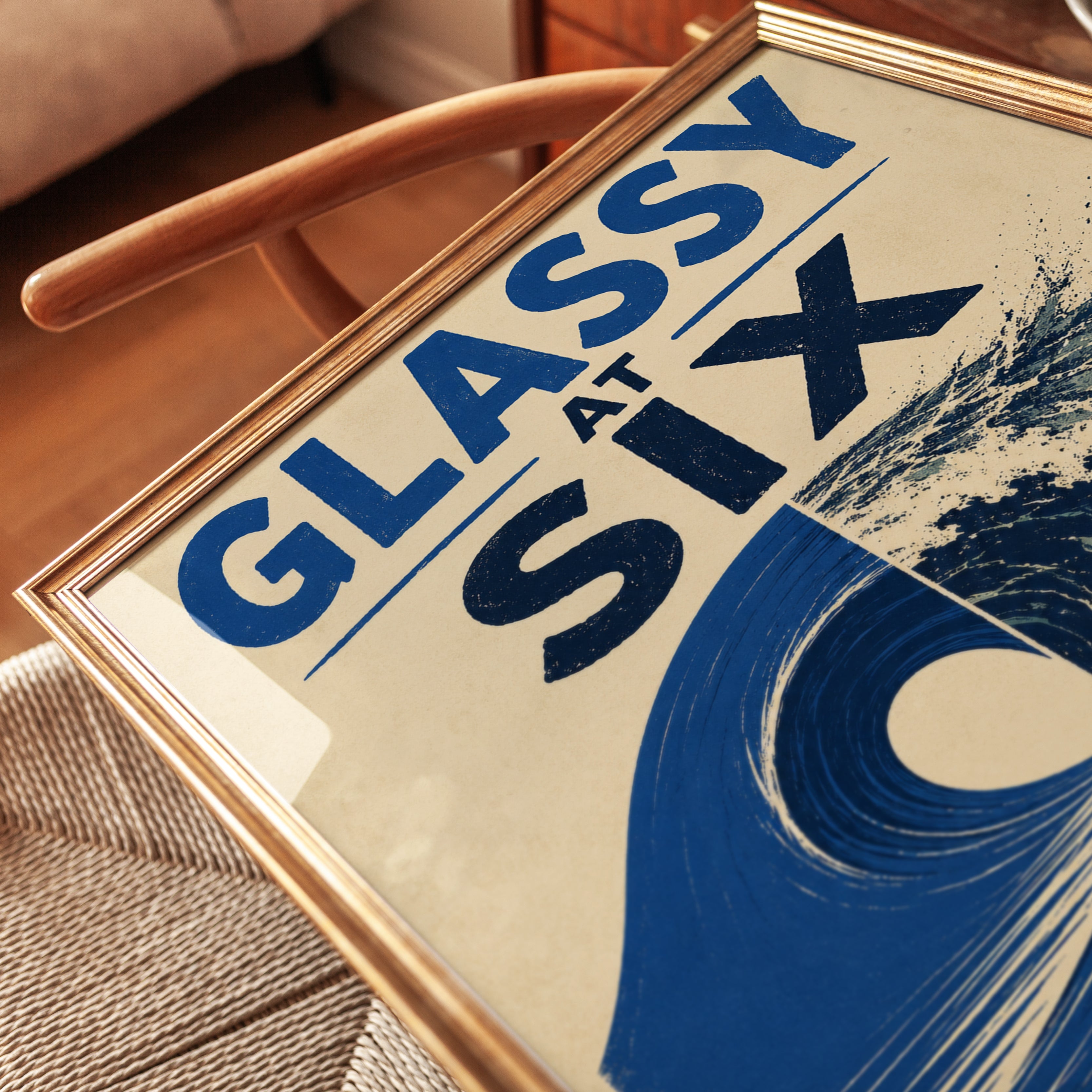 Surf Wall Art – Retro Wave Print - detail