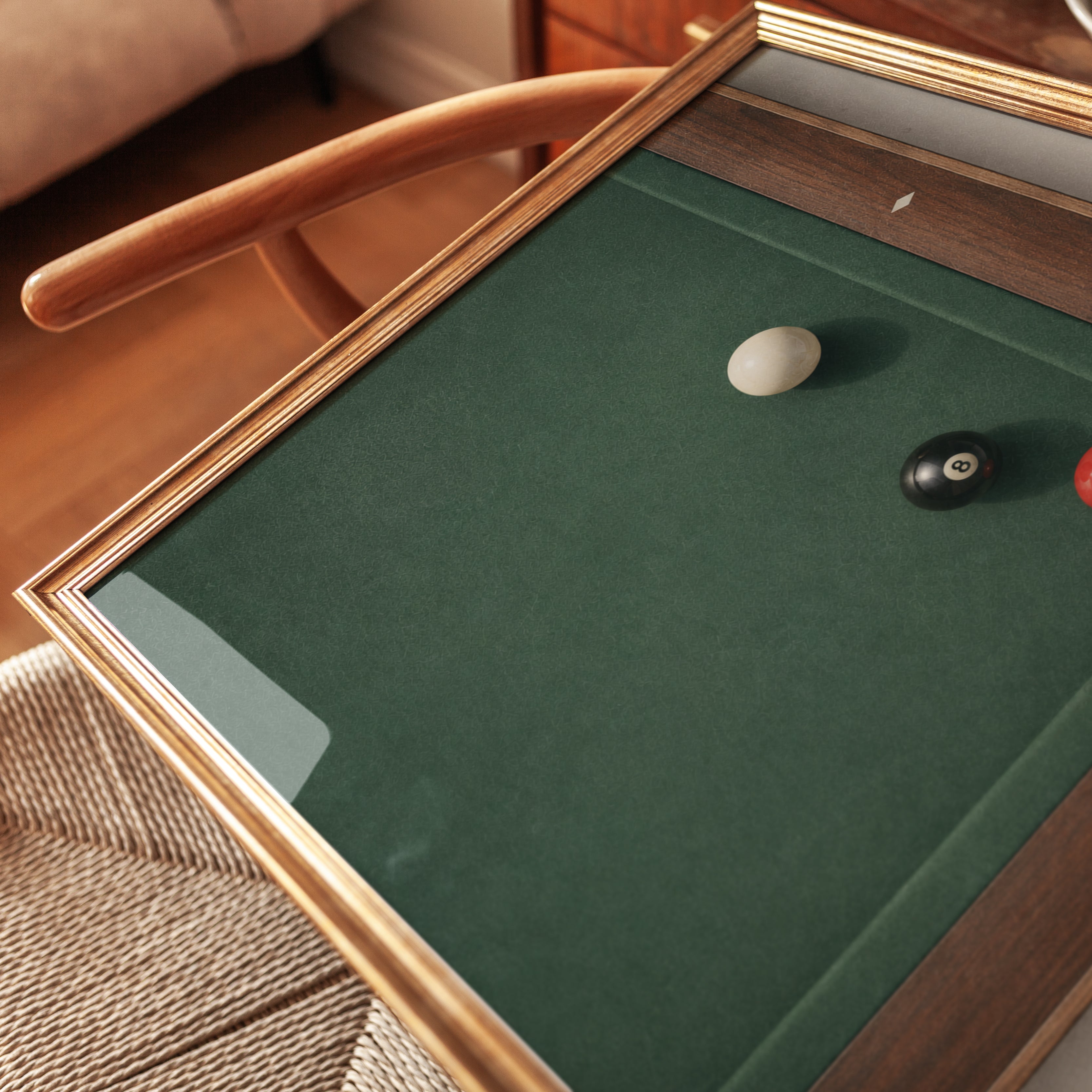 Minimalist Pool Table Print - detail