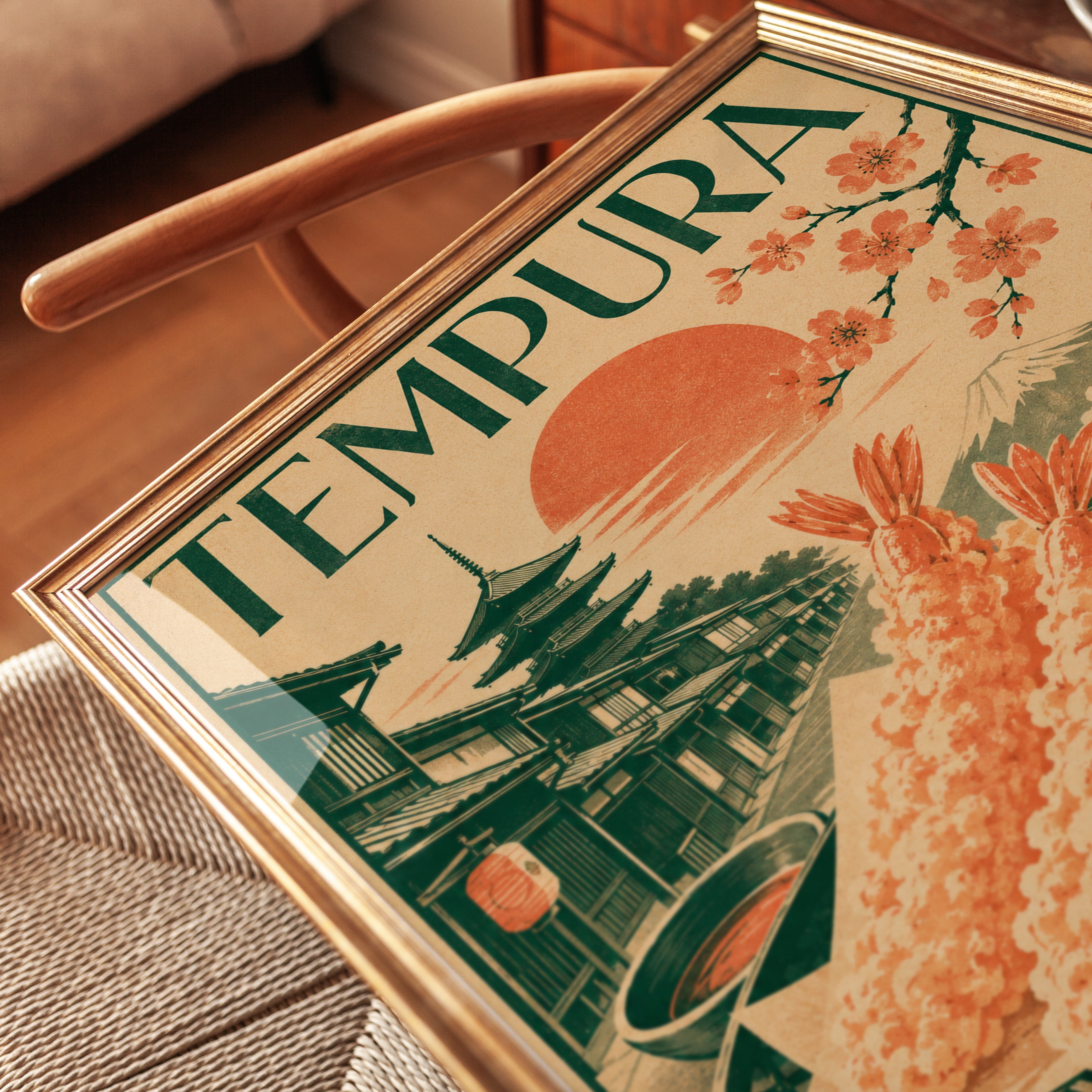Tempura Poster Print: Vintage Japanese Food Art (Kitchen Decor) - detail